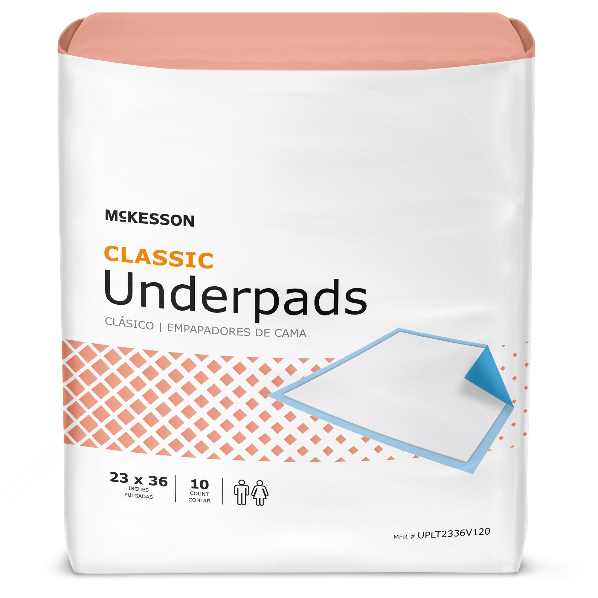 McKesson Brand - Disposable Underpad McKesson Classic 23 X 36 Inch Fluff Mat Light Absorbency [120/CS]