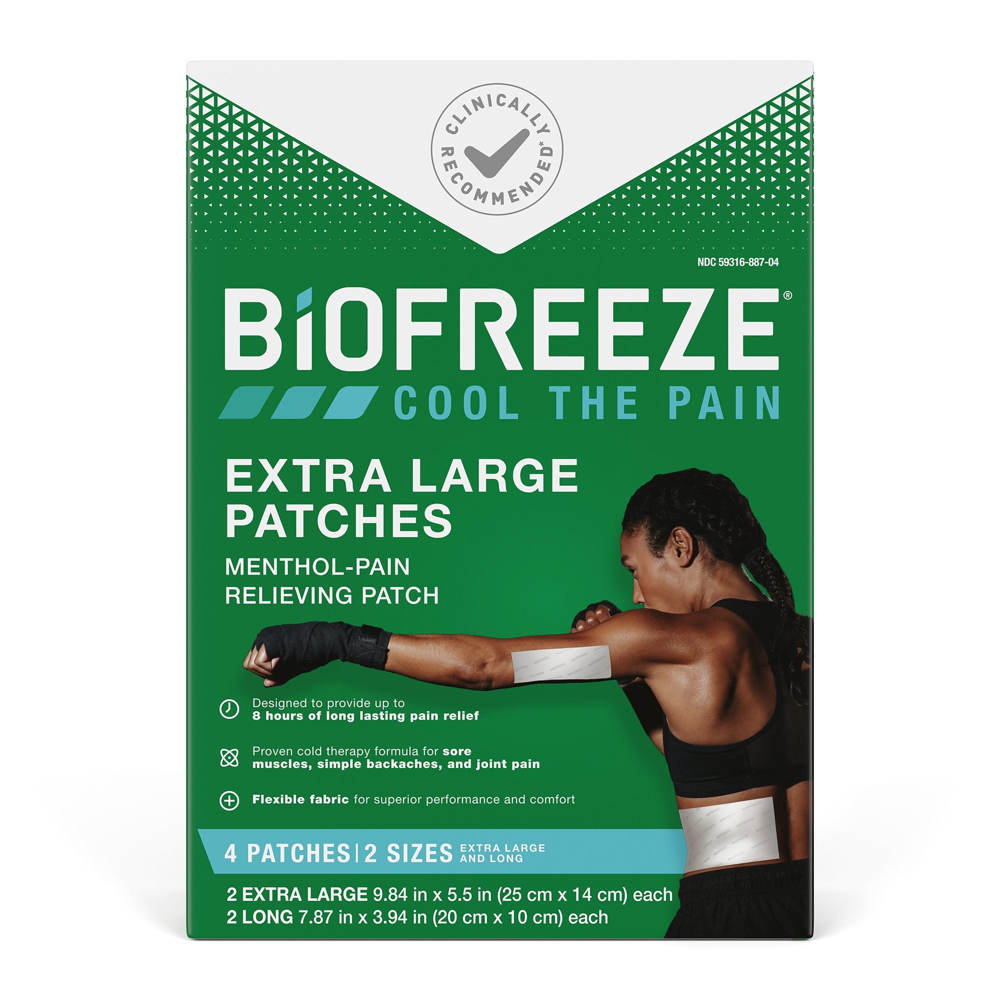 Boxout LLC - Topical Pain Relief Biofreeze® 5% Strength Menthol Patch 4 per Box [24/CS] (1246920_CS)