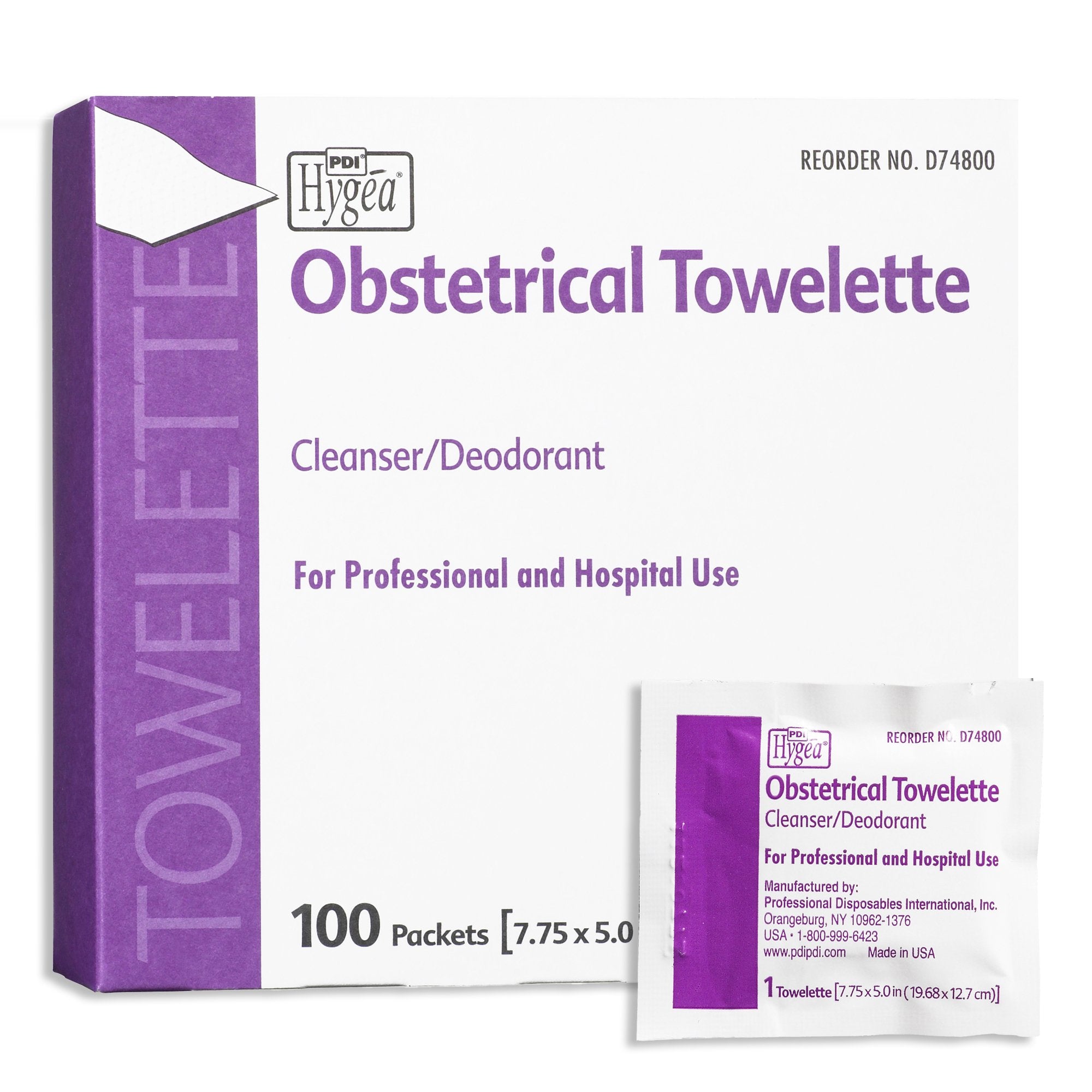 Professional Disposables - Obstetrical Cleansing Towelette Hygea® Individual Packet Scented 100 Count [1000/CS]