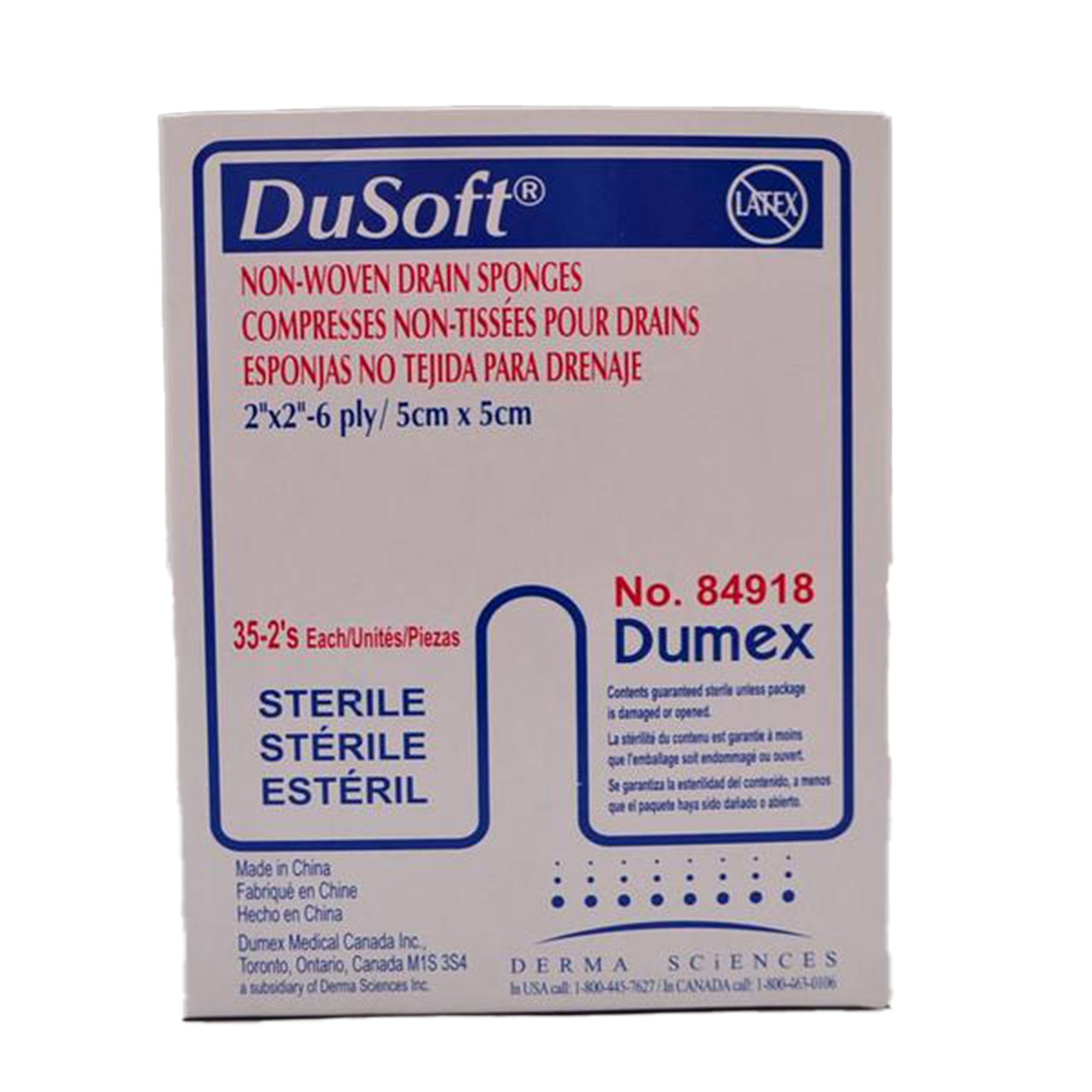 Gentell - I.V. Sponge DuSoft® 2 X 2 Inch 6-Ply Sterile 2 per Pack [700/CS]