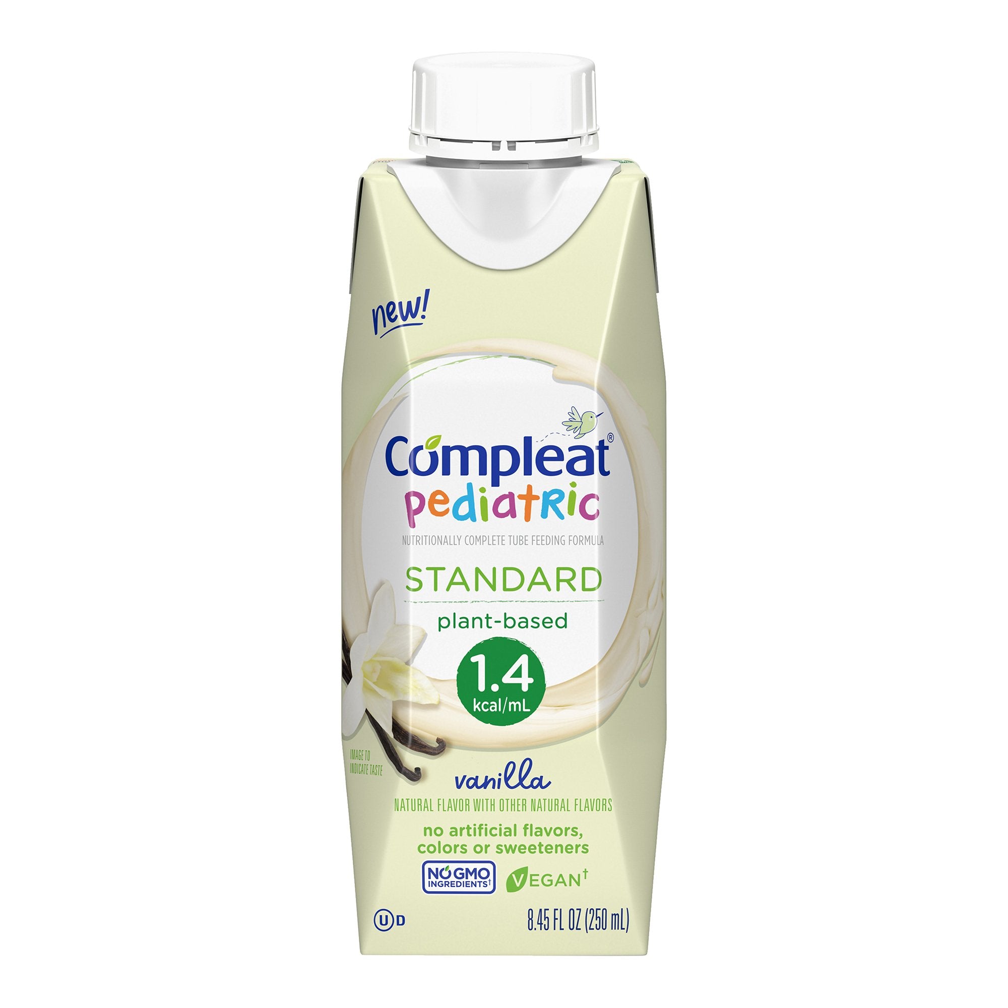 Nestle Healthcare Nutrition - Pediatric Oral Supplement Compleat® Pediatric Standard 1.4 Cal Vanilla Flavor 8.45 oz. Carton Liquid Plant Based Food Allergies [24/CS]