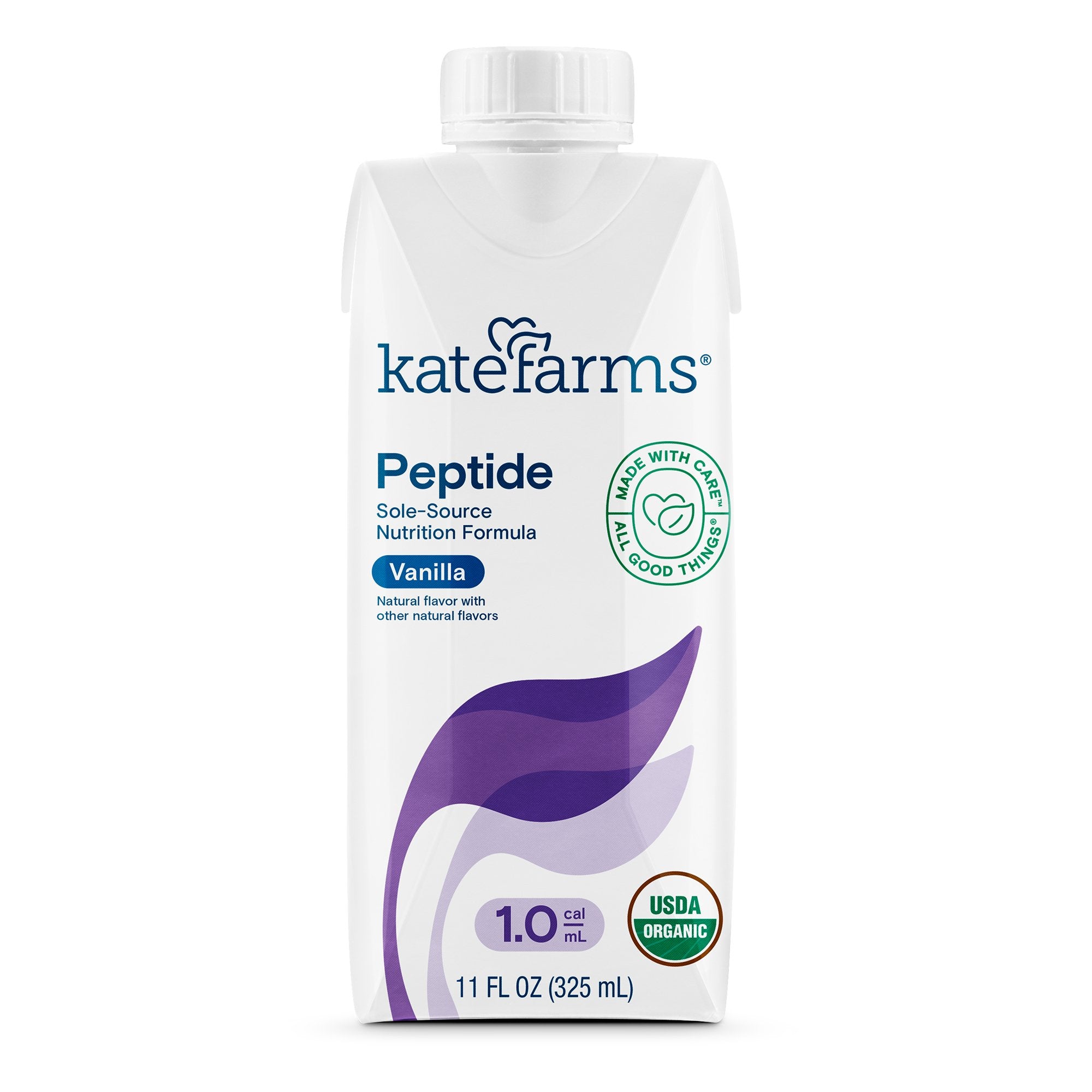 Kate Farms - Oral Supplement Kate Farms Peptide 1.0 Vanilla Flavor Liquid 11 oz. Carton [12/CS]