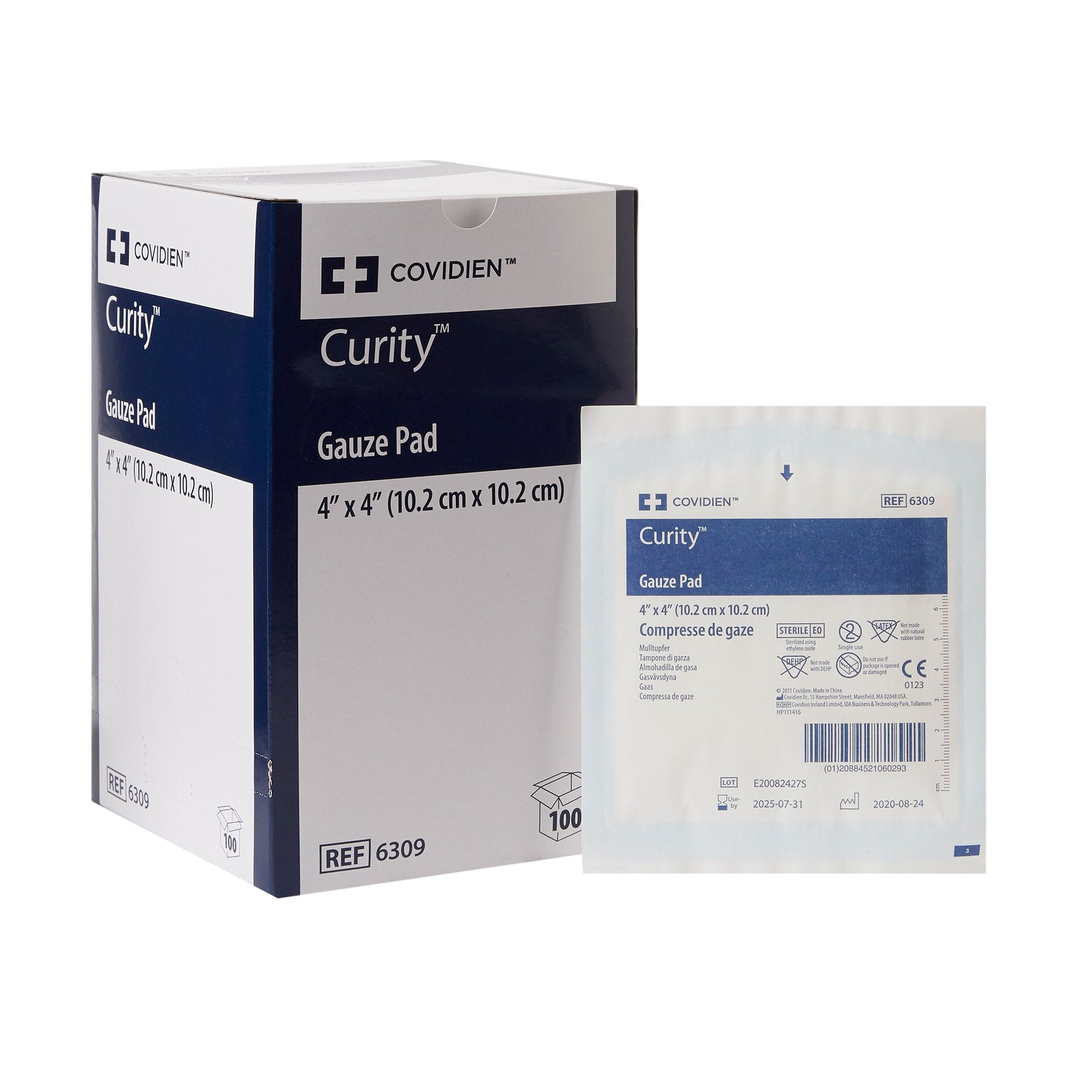 Cardinal - Gauze Sponge Curity™ 4 X 4 Inch 12-Ply Sterile 1 per Pack [1200/CS]