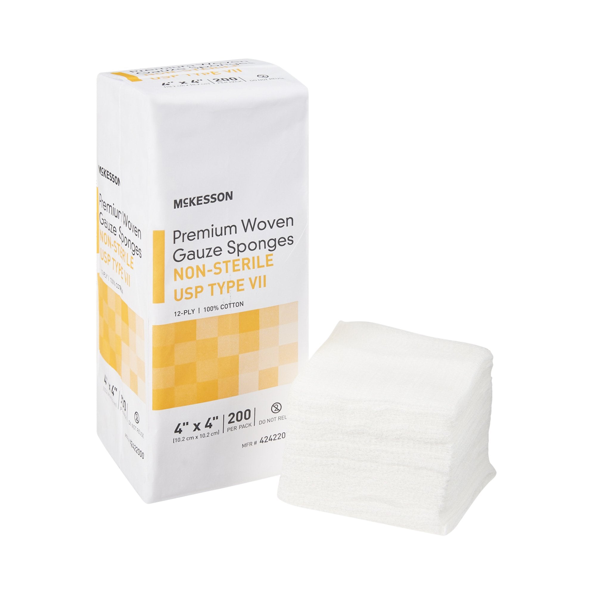 McKesson Brand - Gauze Sponge McKesson 4 X 4 Inch 12-Ply NonSterile 200 per Pack [2000/CS] (1043630_CS)