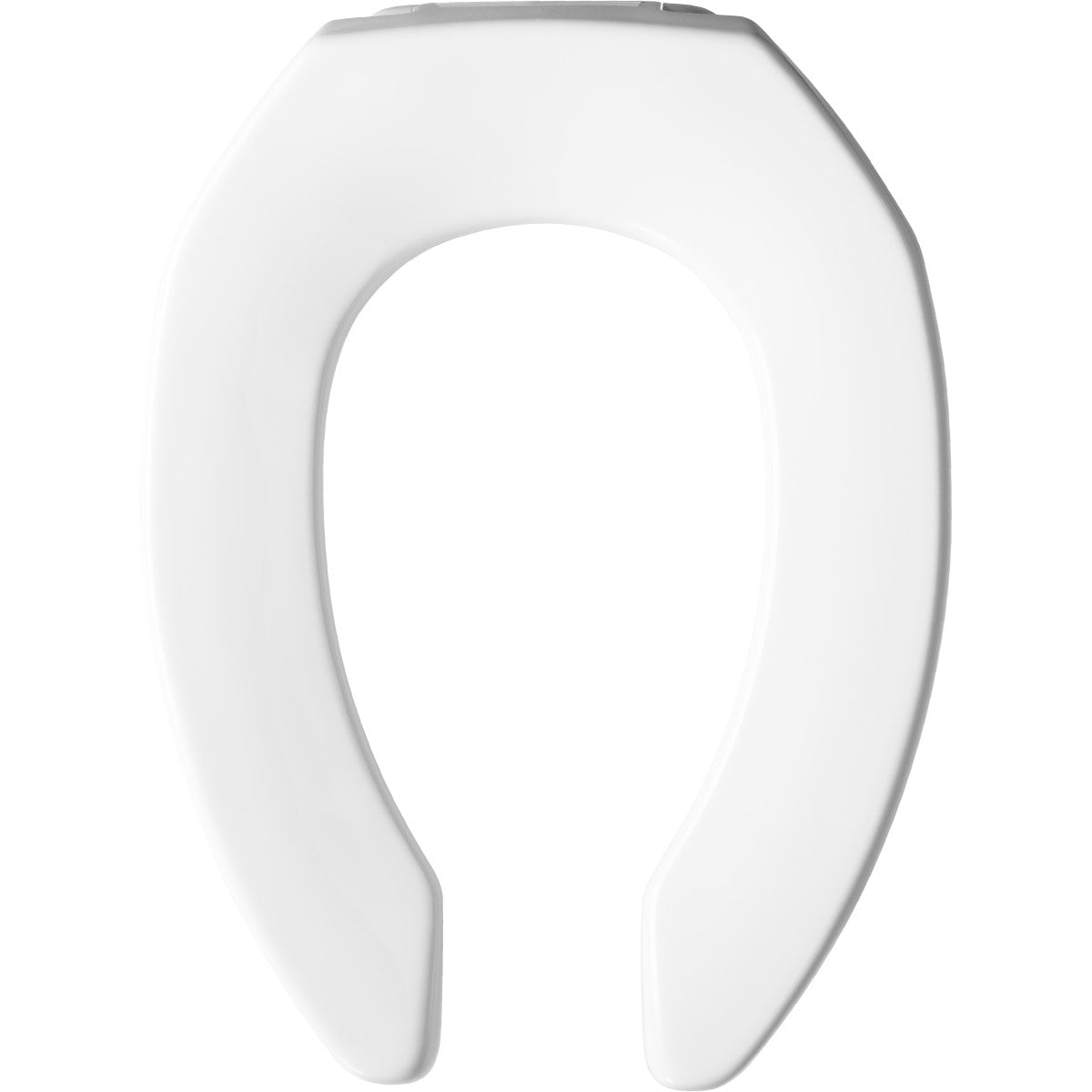 Bemis Elongated Open Front Less Cover Commercial Plastic Toilet Seat in White with STA-TITE® Commercial Fastening System Check Hinge and DuraGuard®