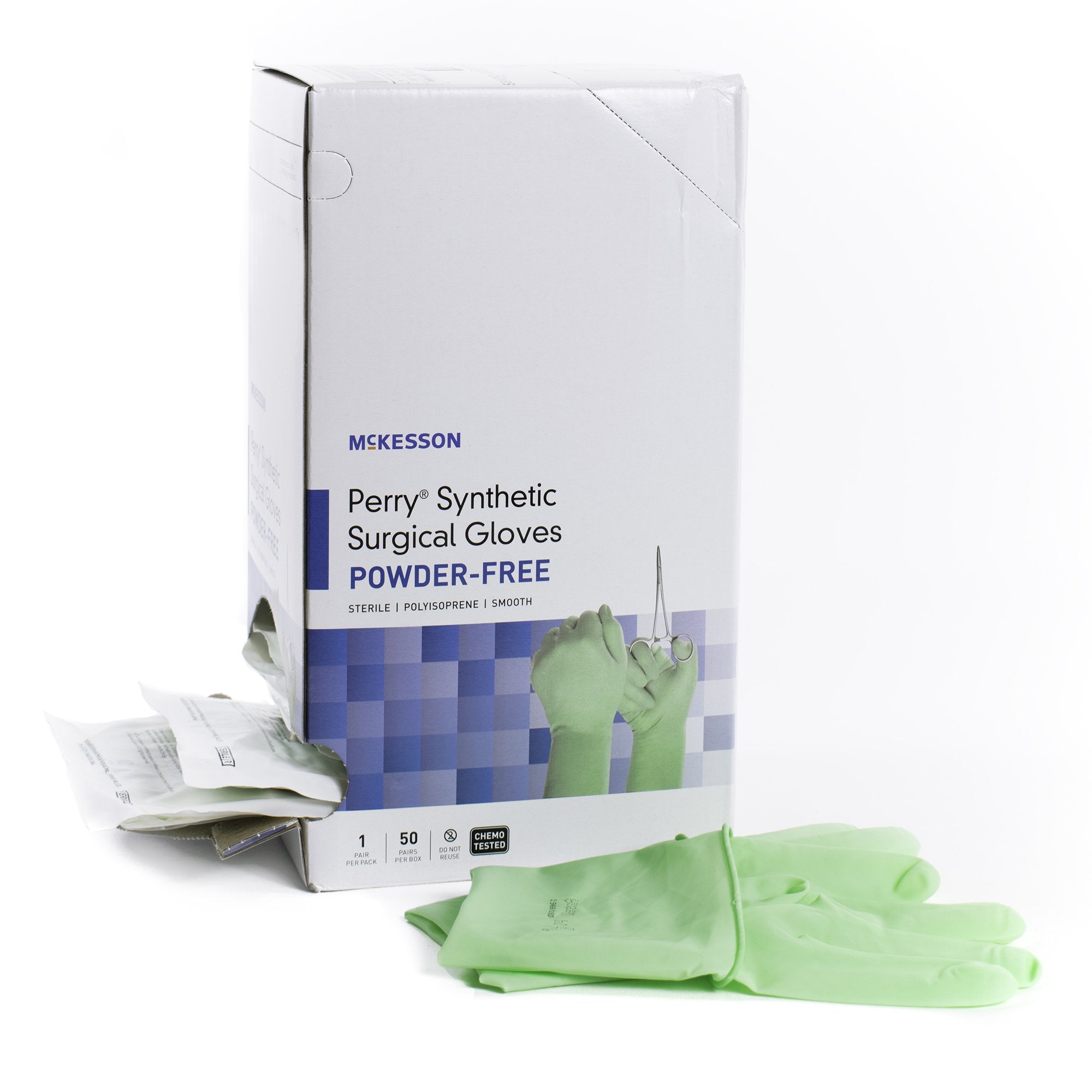 McKesson Brand - Surgical Glove McKesson Perry® Performance Plus Size 7 Sterile Polyisoprene Standard Cuff Length Smooth Green Chemo Tested [200/CS]