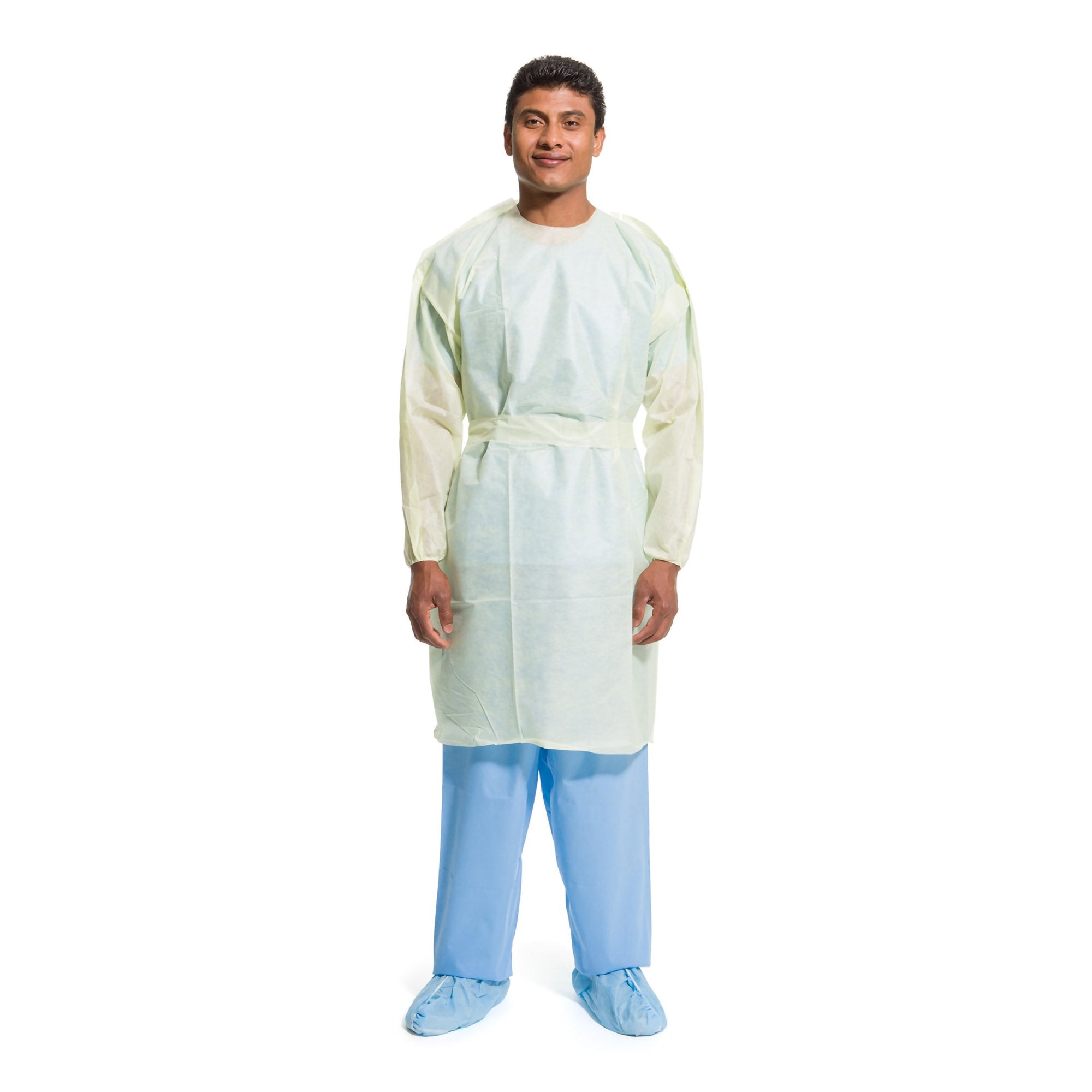 O&M Halyard Inc - Protective Procedure Gown Halyard Basics X-Large Yellow NonSterile AAMI Level 2 Disposable [100/CS]