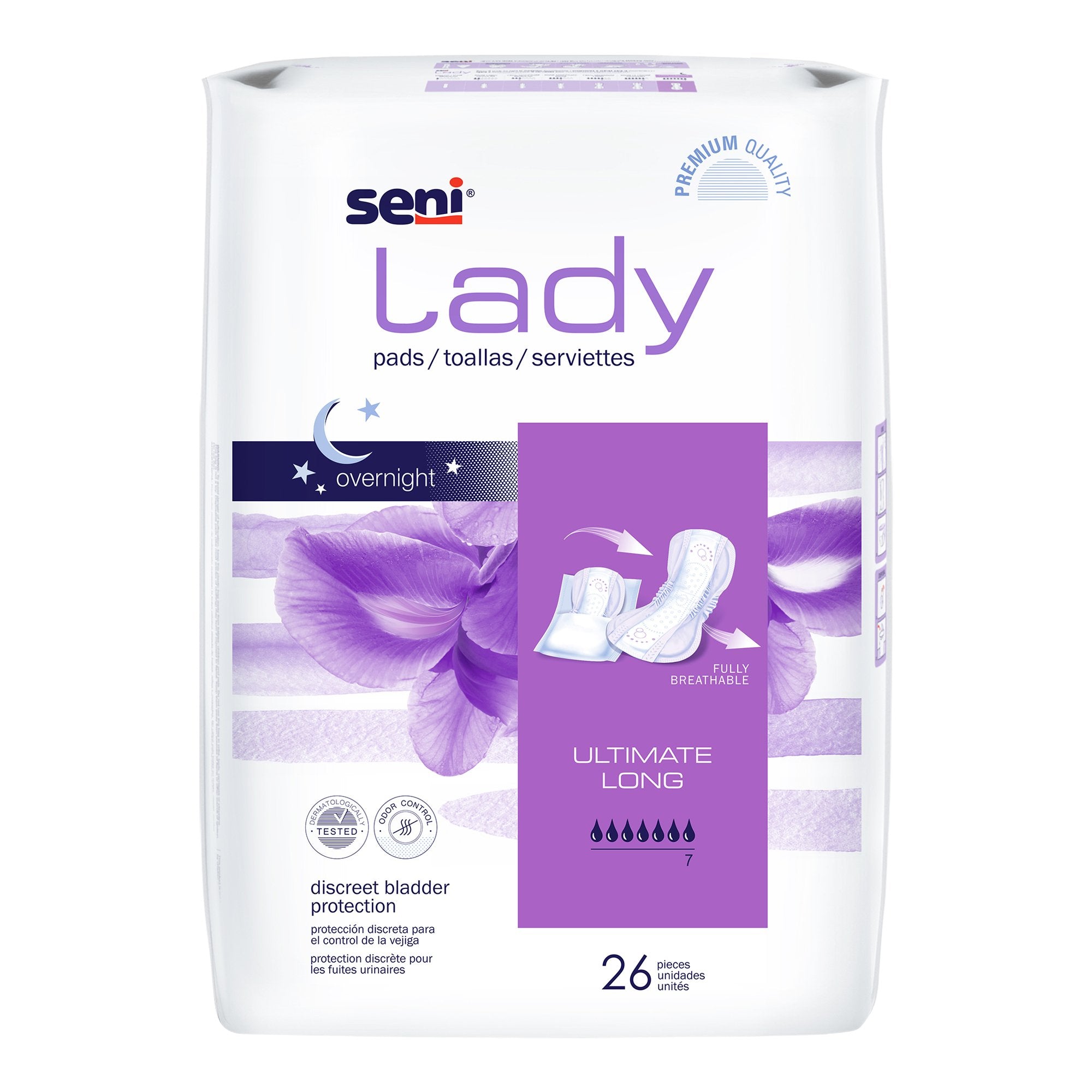 TZMO USA Inc - Bladder Control Pad Seni® Lady Ultimate 16-1/2 Inch Length Heavy Absorbency Super Absorbent Core One Size Fits Most [208/CS]