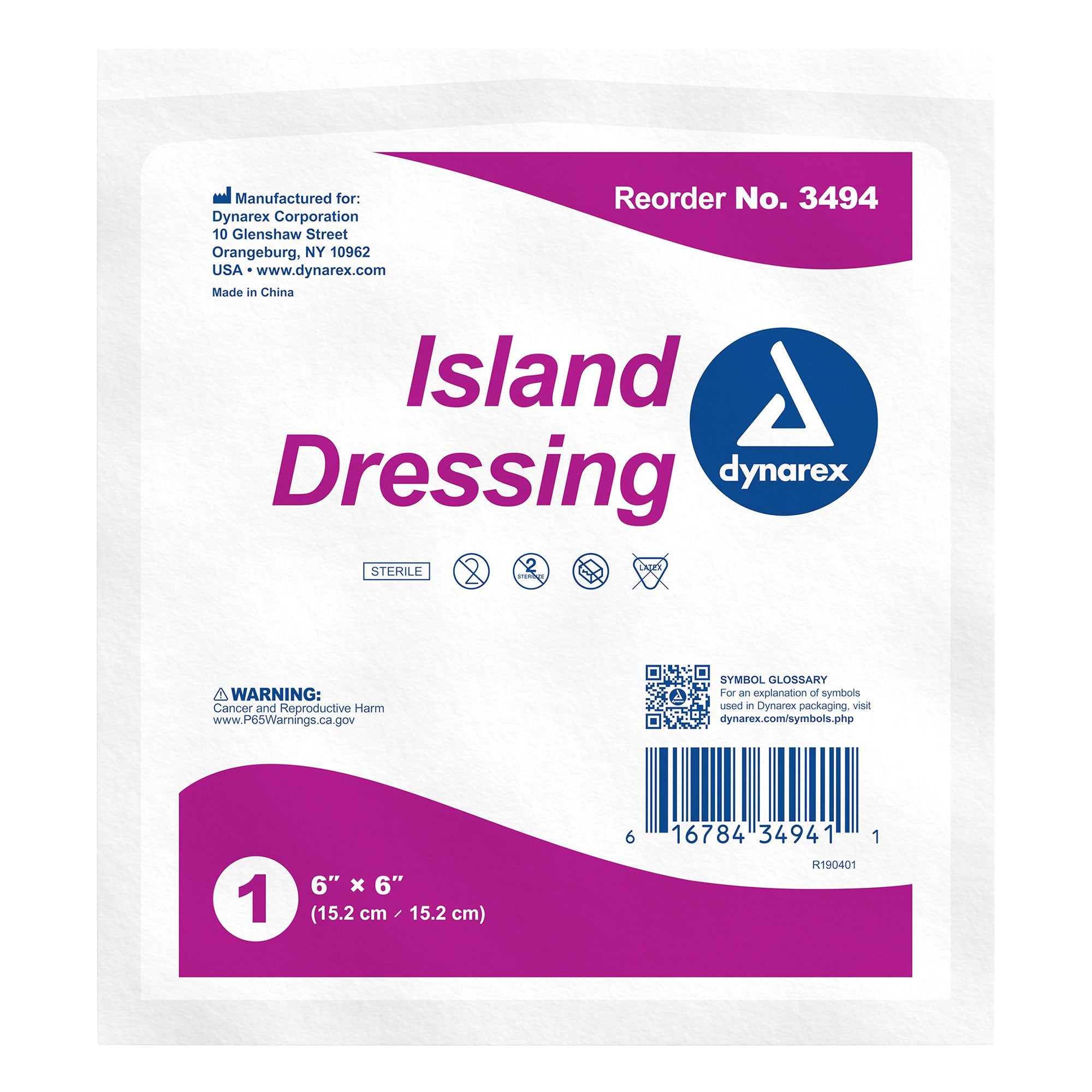 Dynarex - Island Dressing Dynarex 6 X 6 Inch Square Sterile [150/CS]