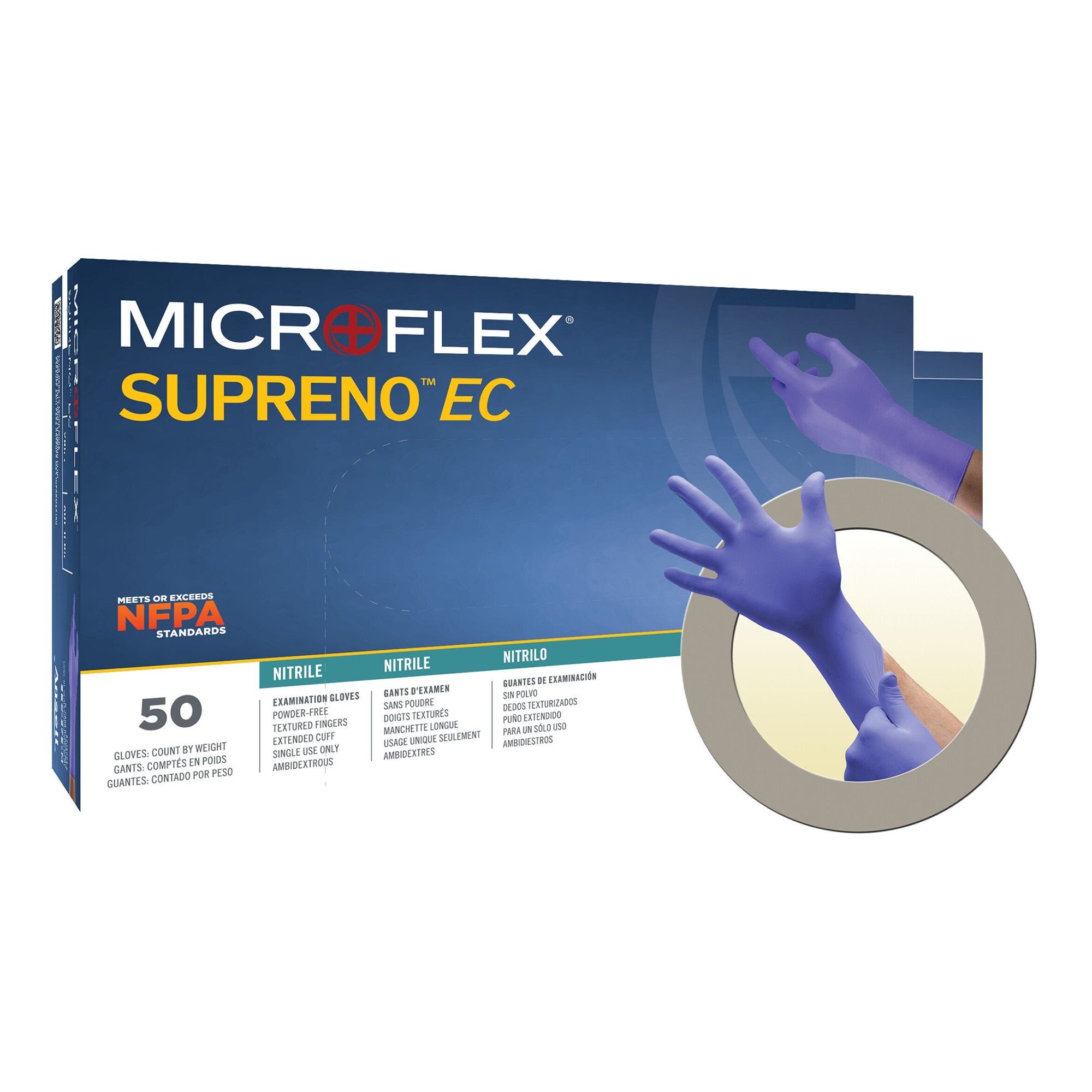 Microflex Medical - Exam Glove Supreno® EC X-Large NonSterile Nitrile Extended Cuff Length Textured Fingertips Blue Chemo Tested / Fentanyl Tested [500/CS]