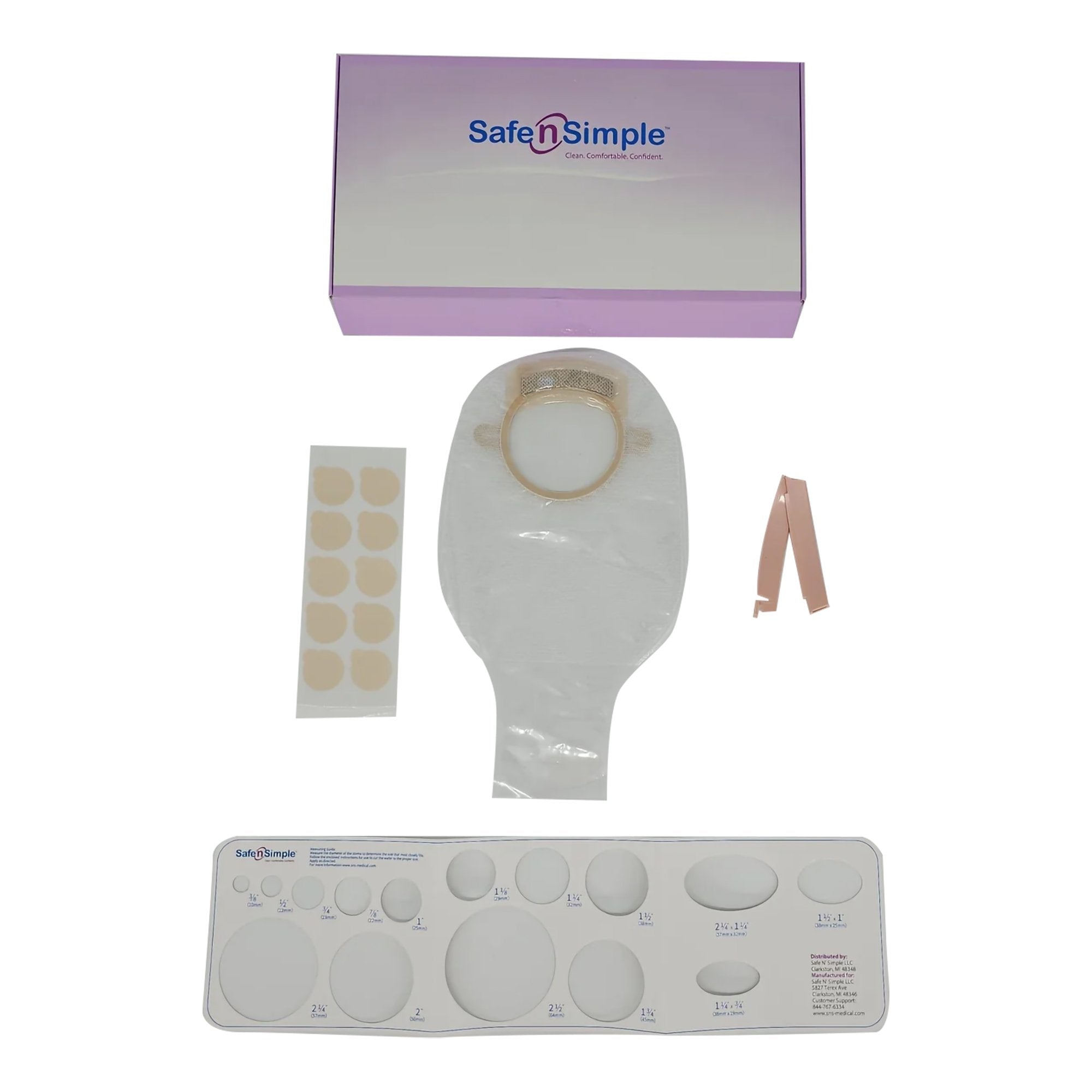 Safe N Simple - Ostomy Pouch Safe n' Simple Two-Piece System 12 Inch Length Without Barrier Drainable [80/CS] (1242508_CS)