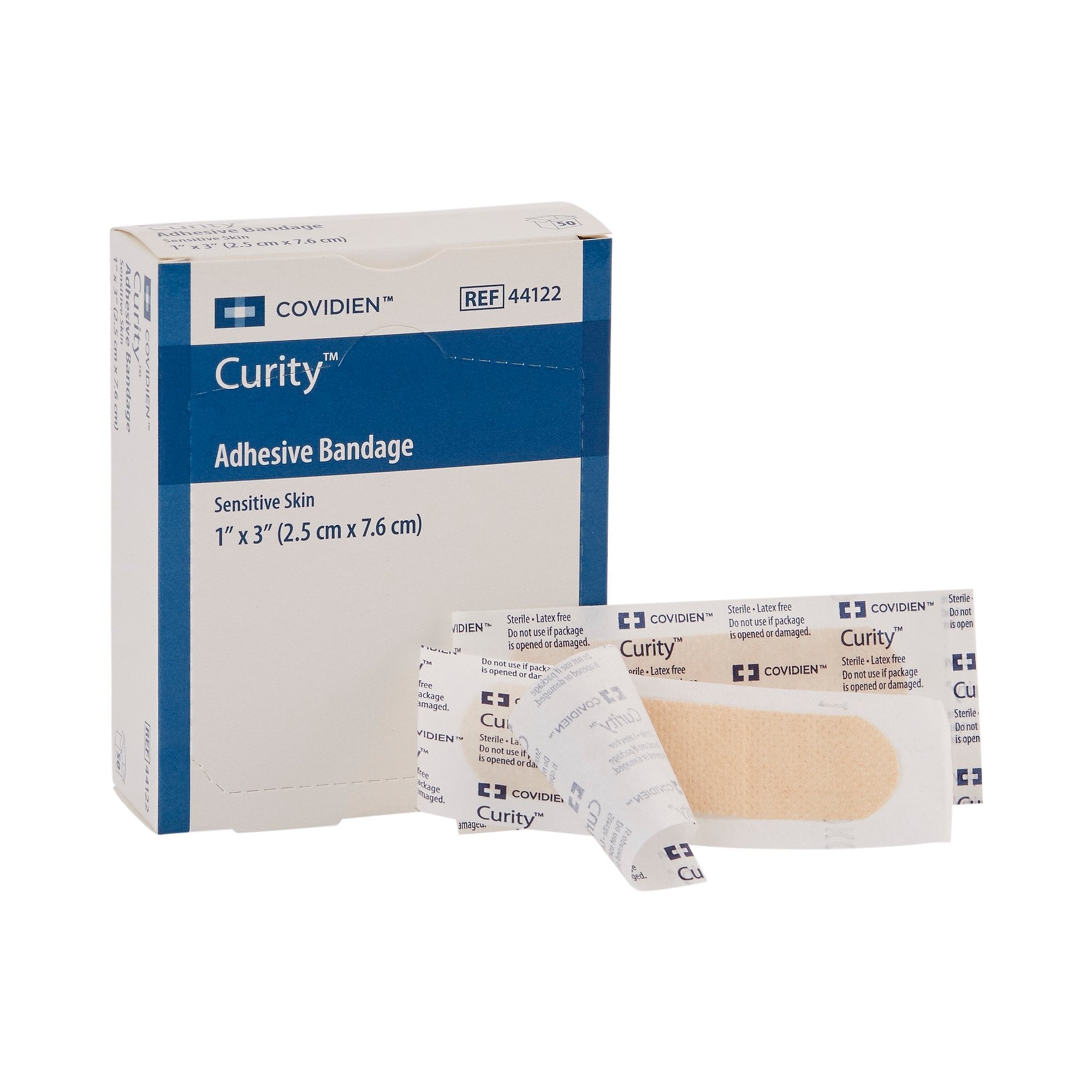 Cardinal - Adhesive Strip Curity™ Sensitive Skin 1 X 3 Inch Plastic Rectangle Tan Sterile [1200/CS]