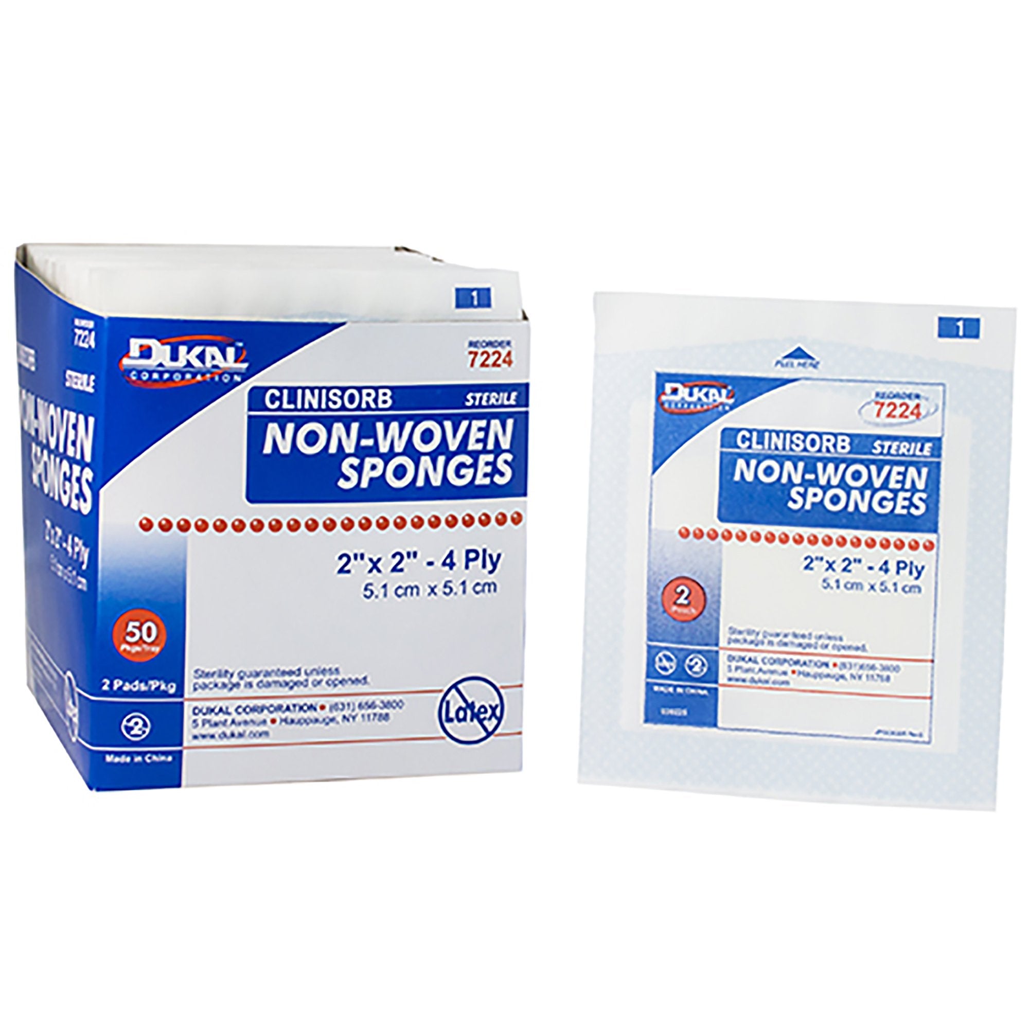 Dukal - Nonwoven Sponge Clinisorb 2 X 2 Inch 4-Ply Sterile 2 per Pack [1500/CS]