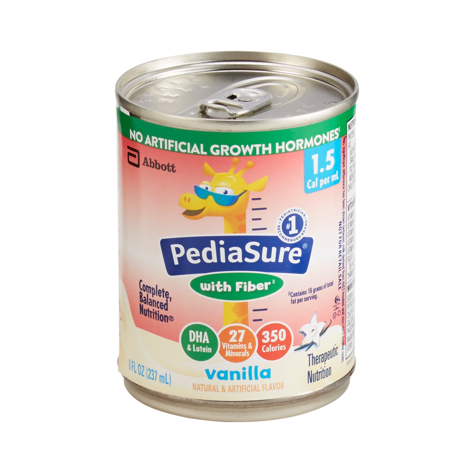 Abbott Nutrition - Pediatric Oral Supplement PediaSure® 1.5 Cal with Fiber Vanilla Flavor 8 oz. Can Liquid Fiber [24/CS]