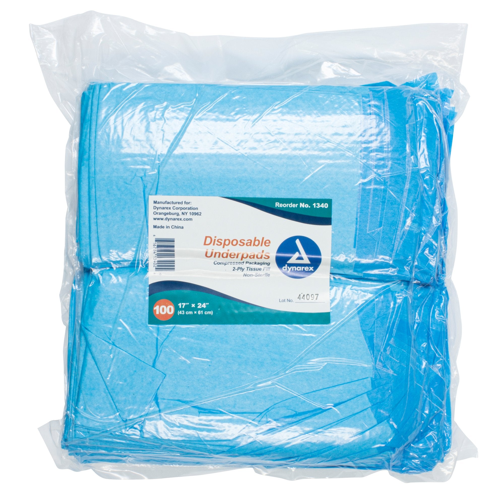 Dynarex - Disposable Underpad Dynarex® 17 X 24 Inch Fluff Light Absorbency [300/CS] (793874_CS)