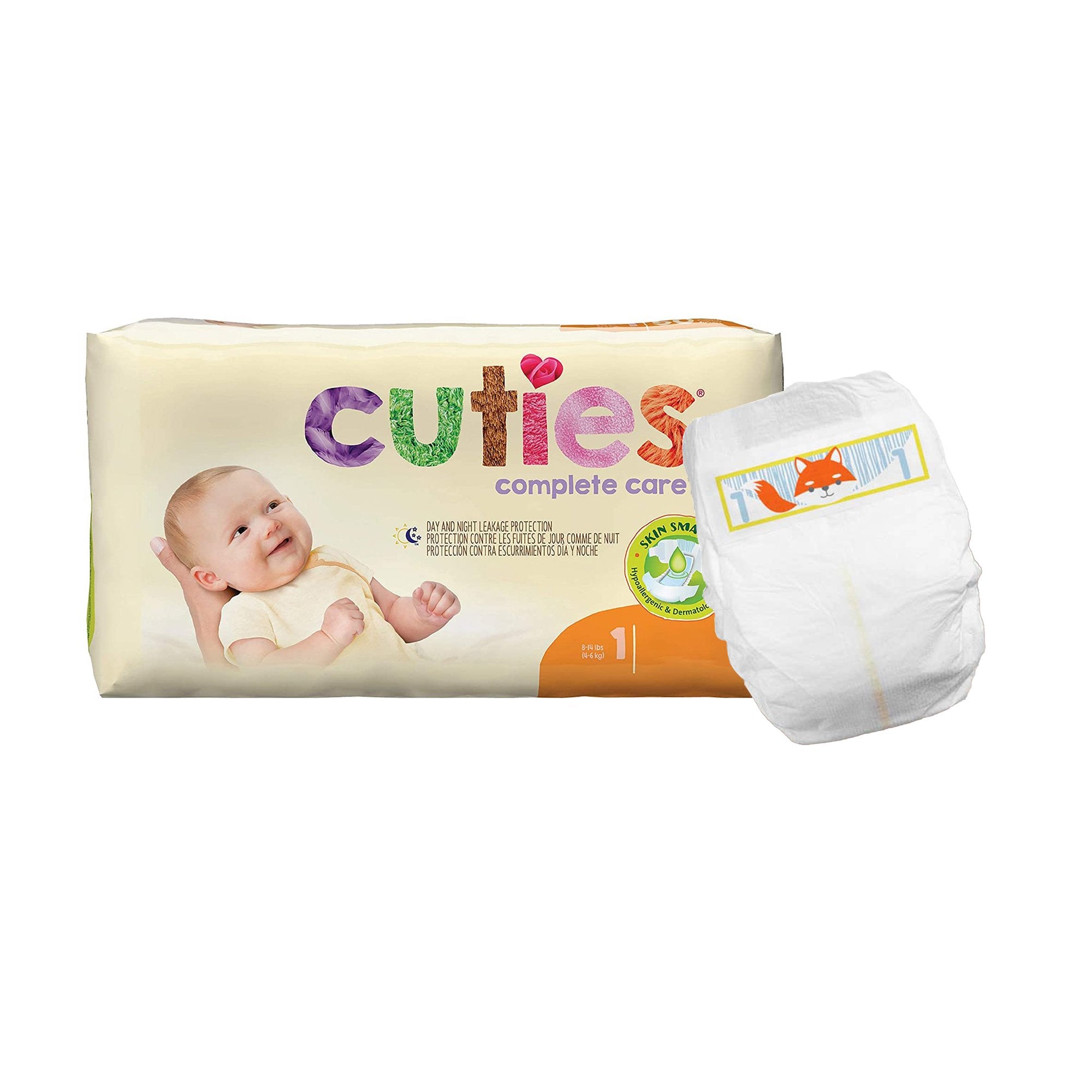 First Quality - Unisex Baby Diaper Cuties® Complete Care Size 1 Disposable Heavy Absorbency [200/CS]