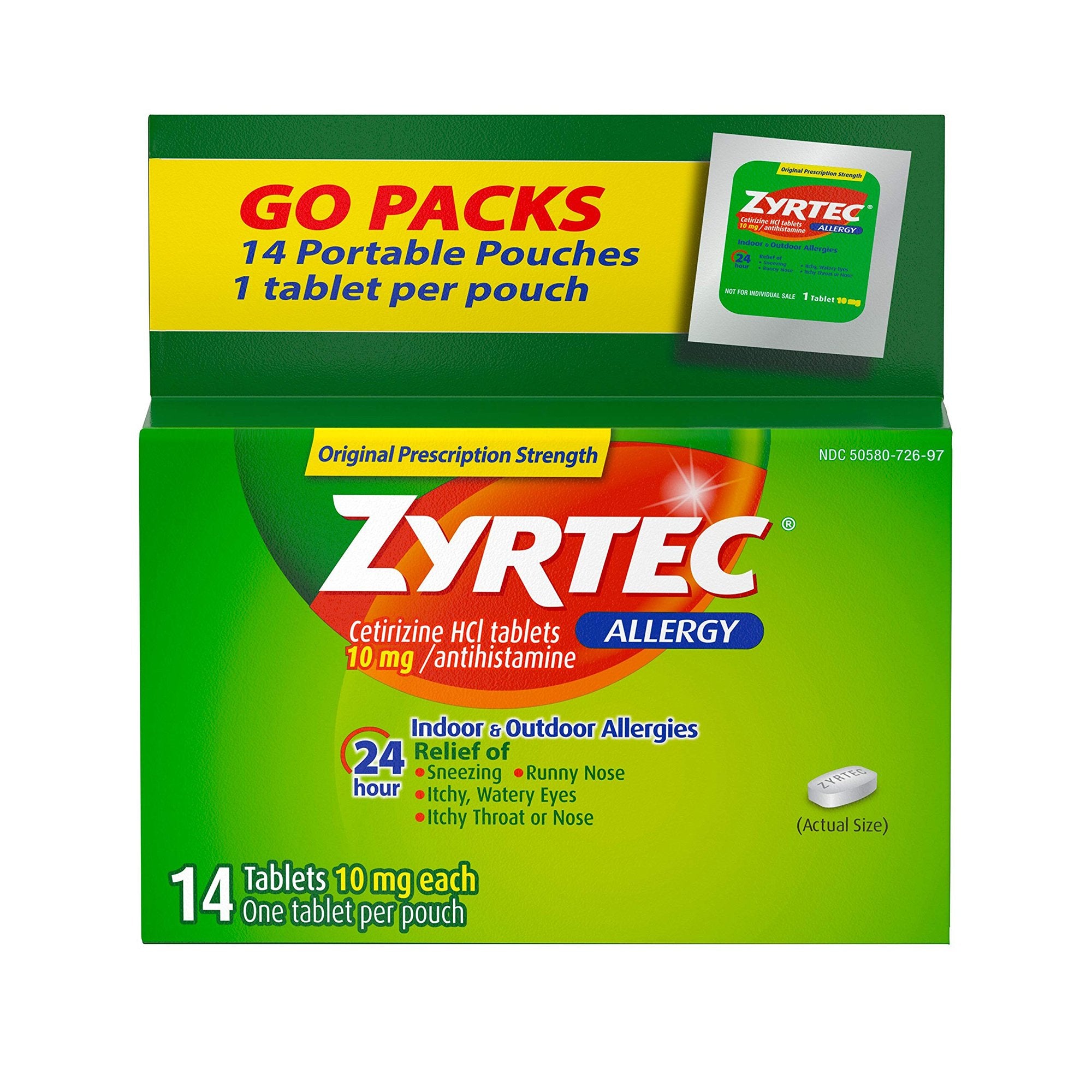 Johnson & Johnson Consumer - Allergy Relief Zyrtec® 10 mg Strength Tablet 14 per Box [24/CS]