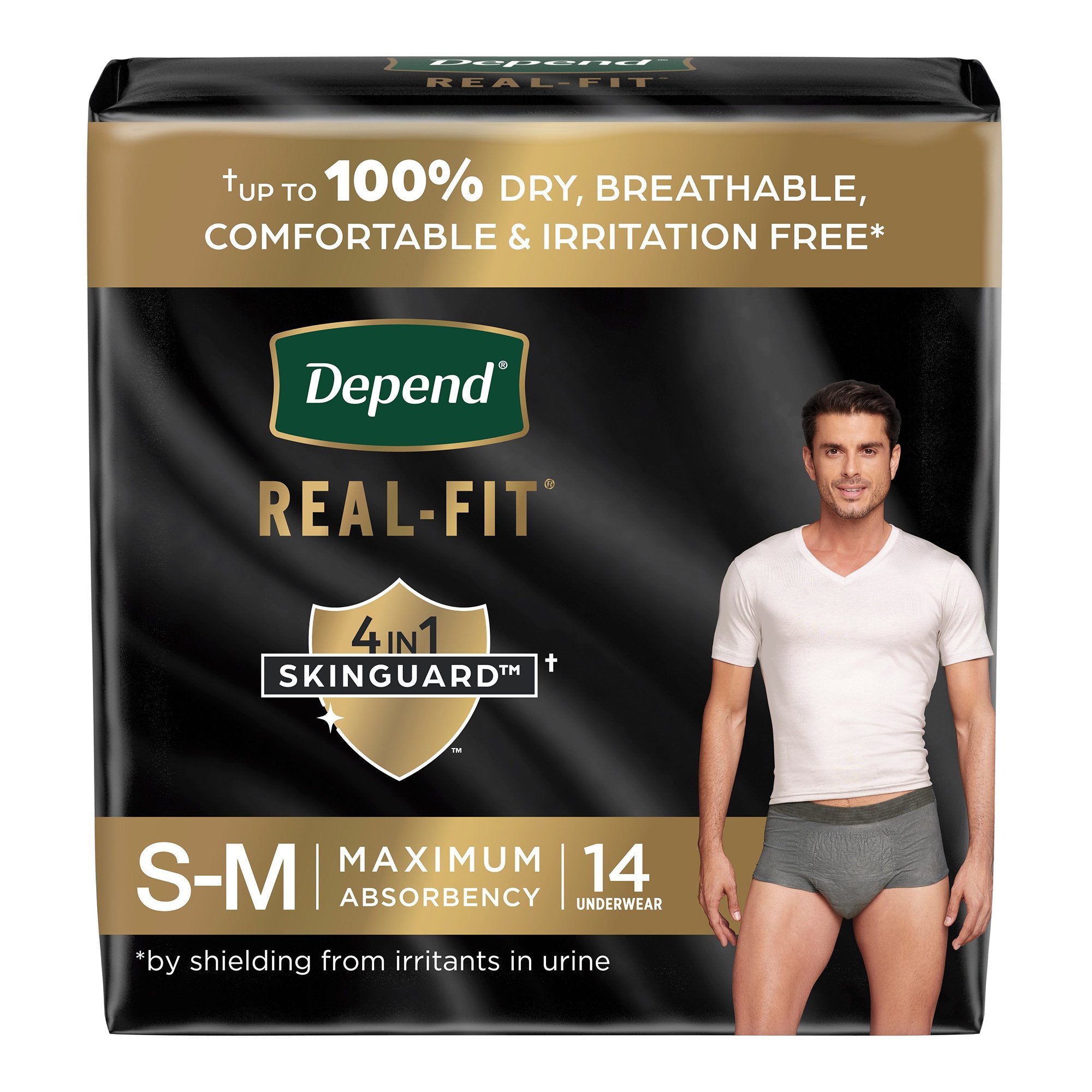 Kimberly Clark - Male Adult Absorbent Underwear Depend® Real Fit® Waistband Style Small / Medium Disposable Heavy Absorbency [28/CS]