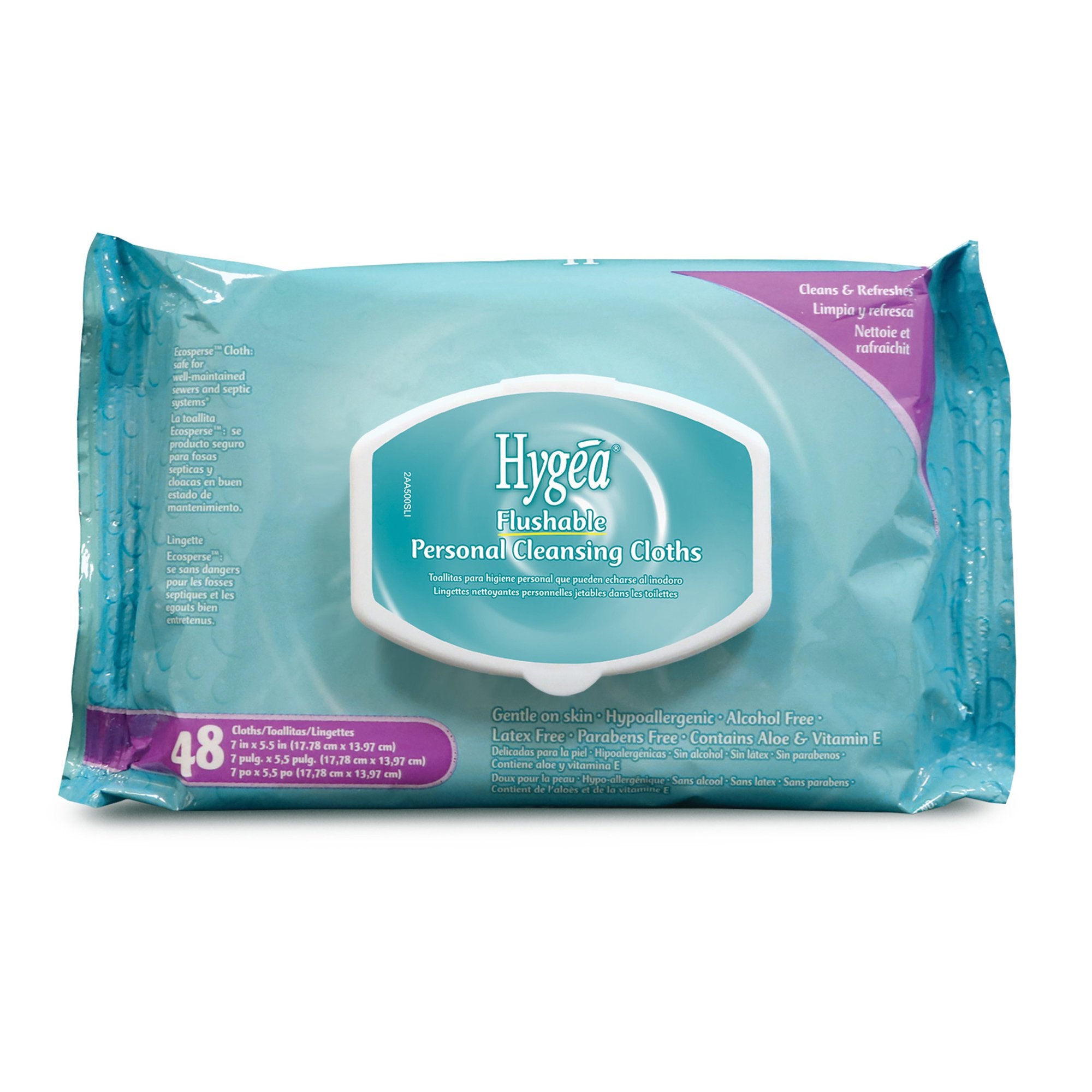 Professional Disposables - Flushable Personal Wipe Hygea® Soft Pack Scented 48 Count [576/CS]