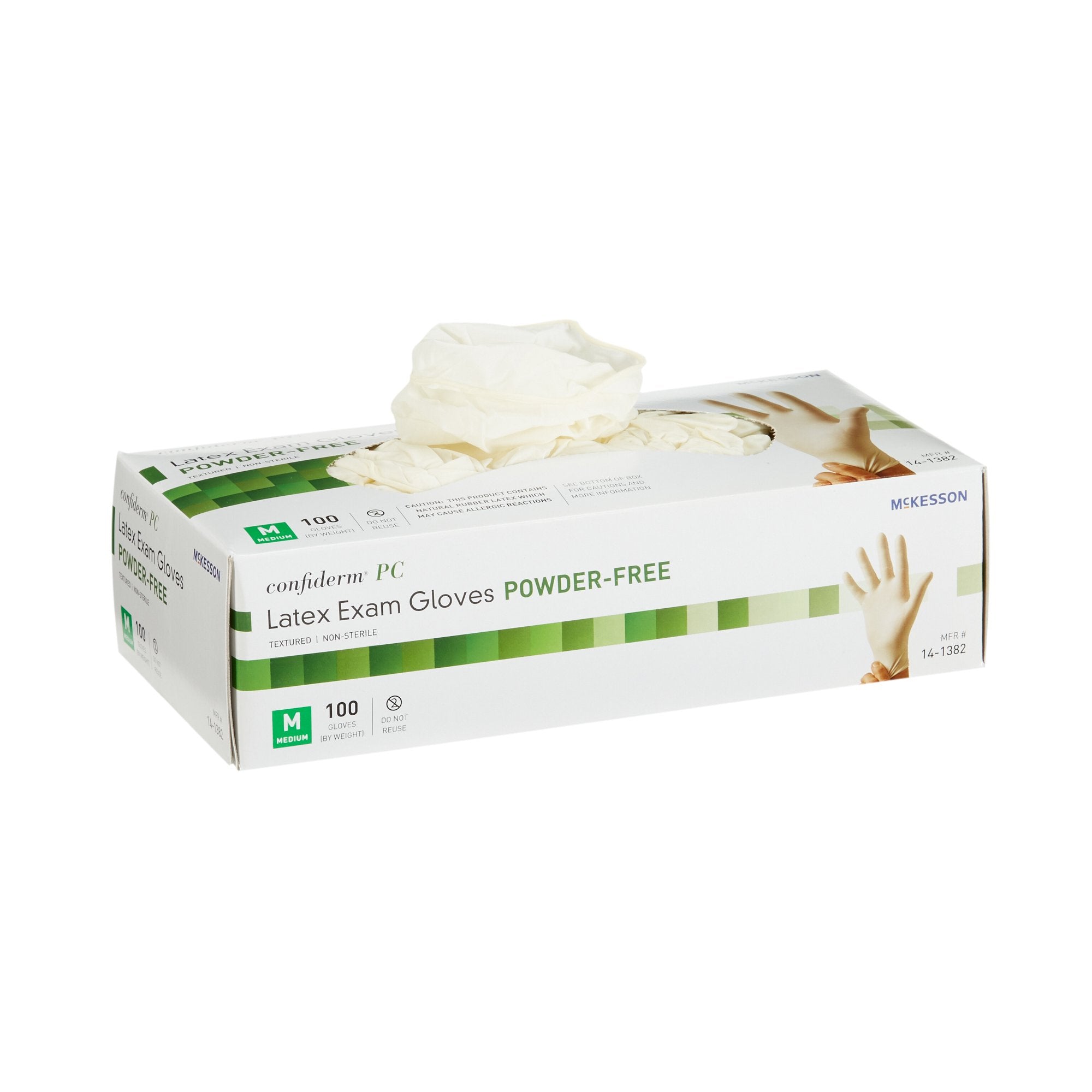 McKesson Brand - Exam Glove McKesson Confiderm® Medium NonSterile Latex Standard Cuff Length Fully Textured Ivory Not Rated [1000/CS]