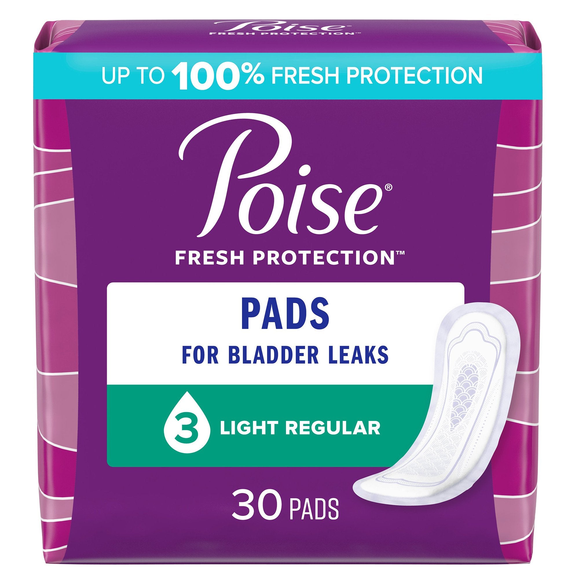 Kimberly Clark - Bladder Control Pad Poise® Fresh Protection 9.33 Inch Length Light Absorbency Polymer Core One Size Fits Most [120/CS]