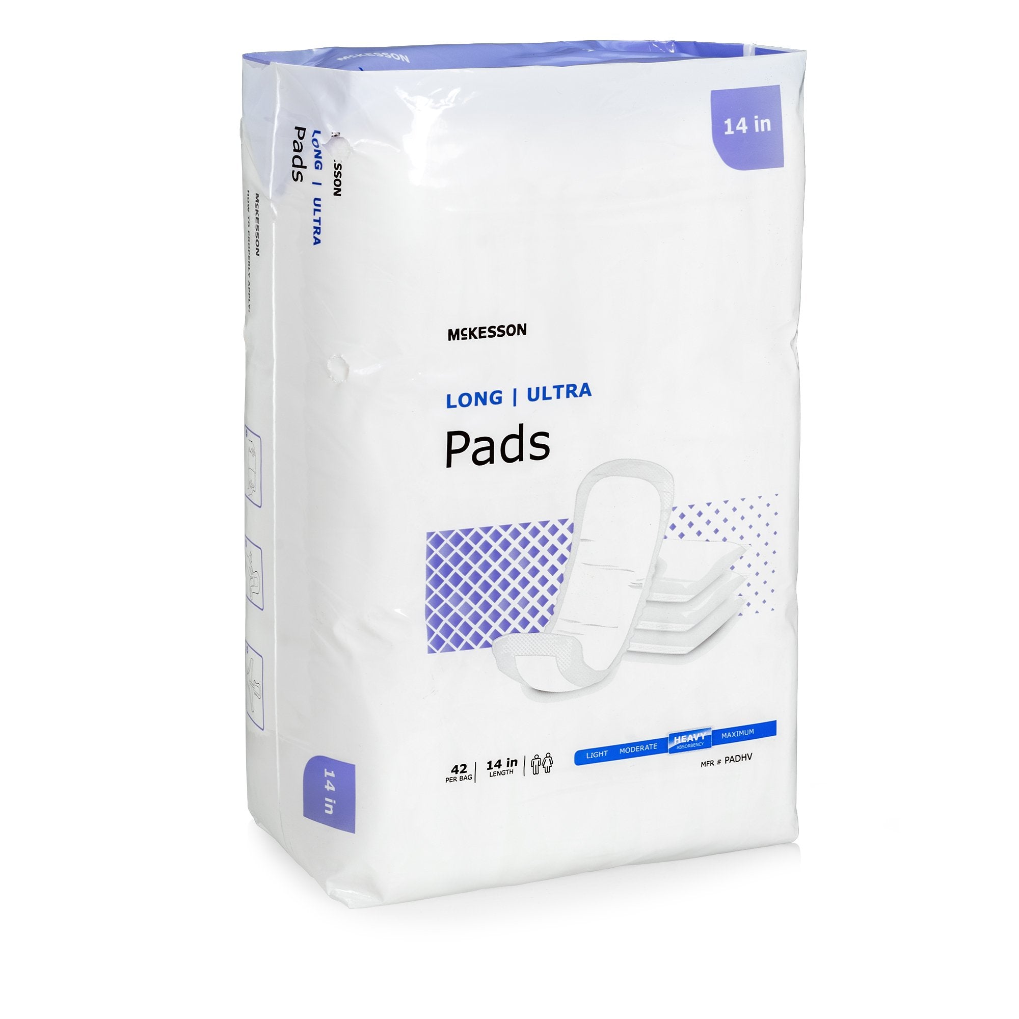 McKesson Brand - Bladder Control Pad McKesson Ultra 14 Inch Length Heavy Absorbency Polymer Core One Size Fits Most [4/CS]