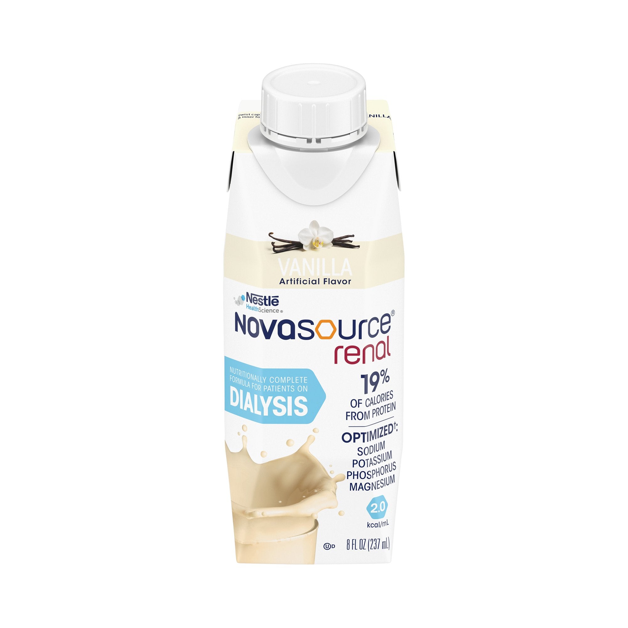 Nestle Healthcare Nutrition - Oral Supplement Novasource® Renal Vanilla Flavor Liquid 8 oz. Carton [24/CS]