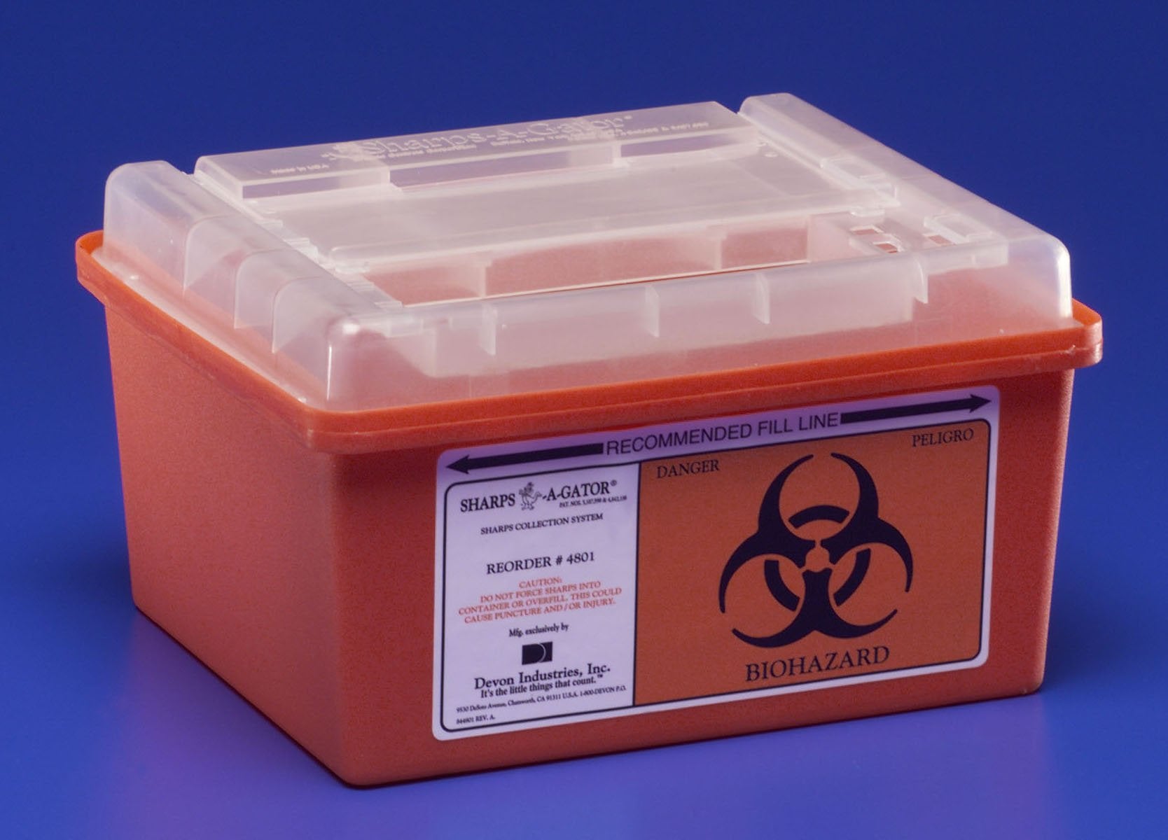 Cardinal - Sharps Container Sharps-A-Gator™ Red Base 6-1/4 H X 7 D X 10-1/2 W Inch Horizontal Entry 1 Gallon [32/CS]