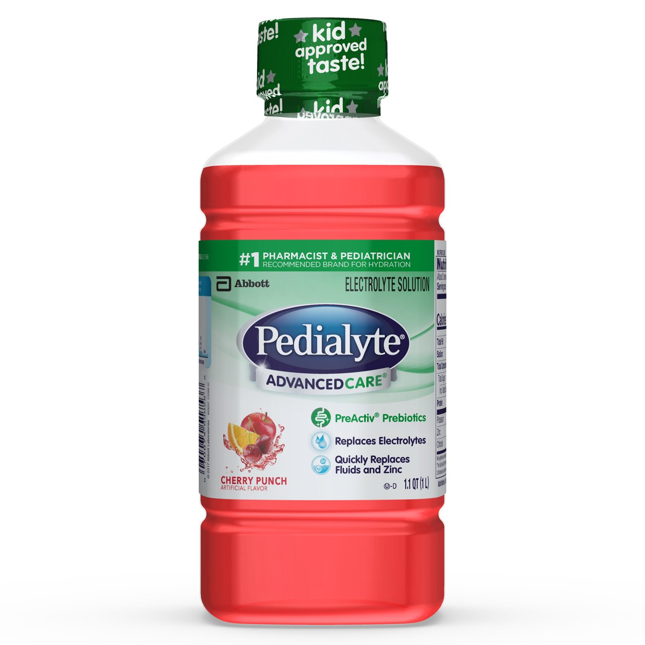 Abbott Nutrition - Oral Electrolyte Solution Pedialyte® AdvancedCare™ Cherry Punch Flavor 33.8 oz. Electrolyte [8/CS]