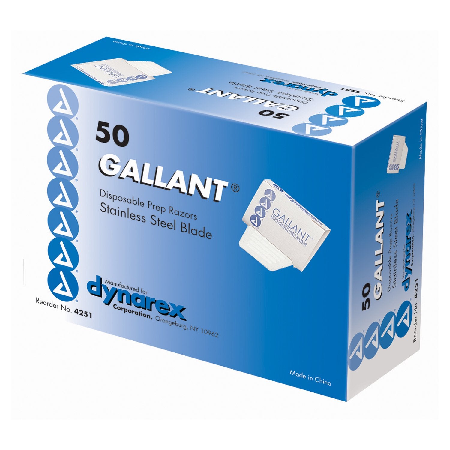 Dynarex - Surgical Prep Razor Gallant® Single Edge Single Blade NonSterile Disposable [250/CS]