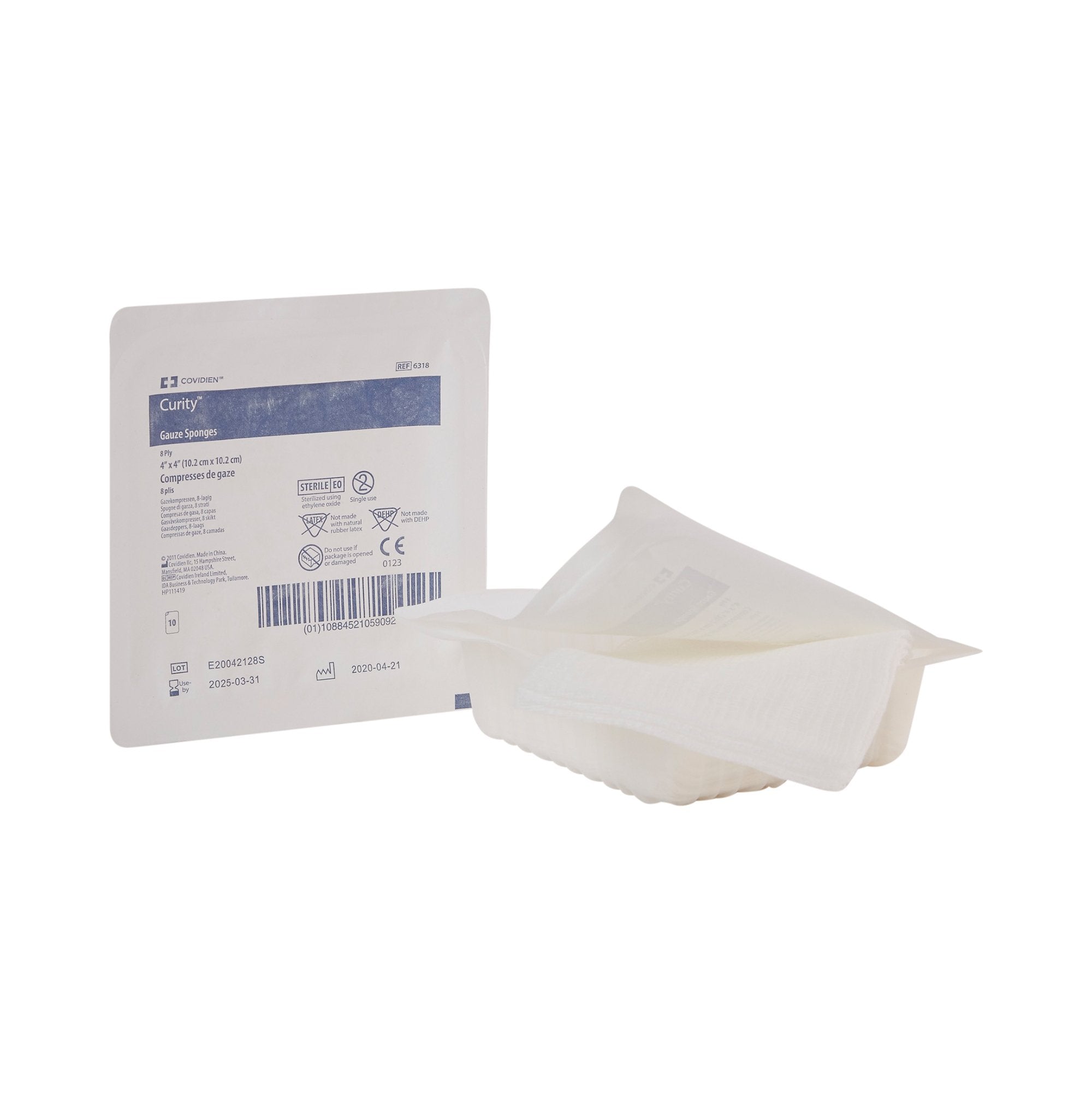 Cardinal - Gauze Sponge Curity™ 4 X 4 Inch 8-Ply Sterile 10 per Tray [128/CS]