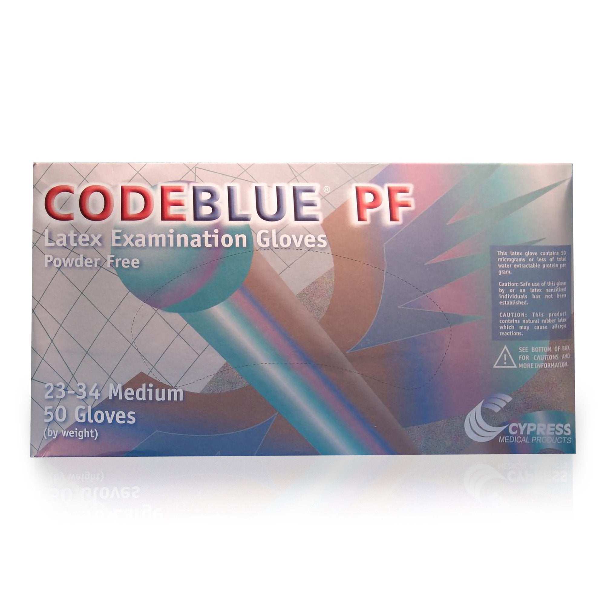 McKesson Brand - Exam Glove CODEBLUE® PF Medium NonSterile Latex Extended Cuff Length Fully Textured Blue Not Rated [500/CS]