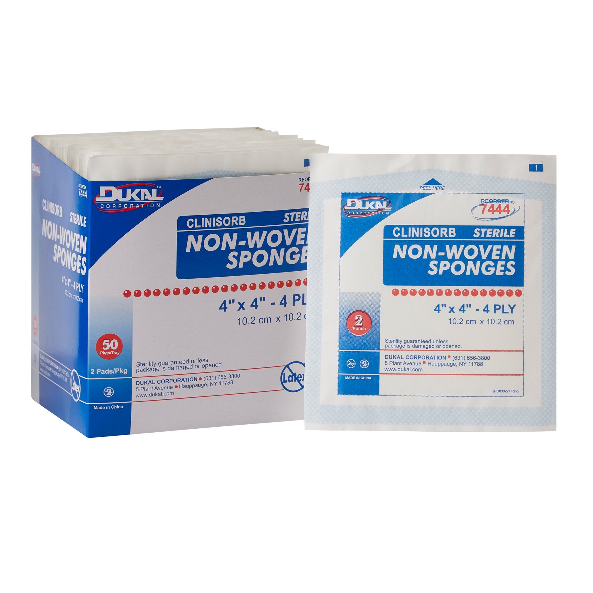 Dukal - Nonwoven Sponge Clinisorb 4 X 4 Inch 4-Ply Sterile 2 per Pack [600/CS]