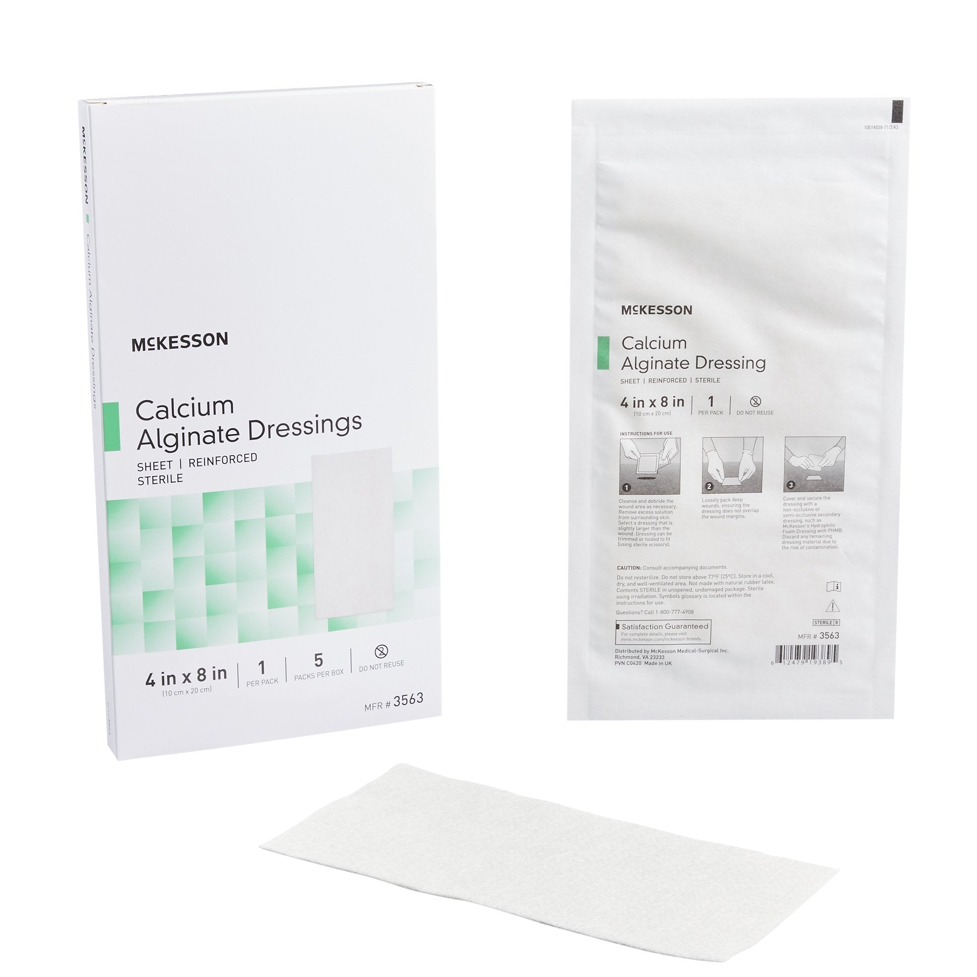 McKesson Brand - Alginate Dressing McKesson 4 X 8 Inch Rectangle [50/CS]