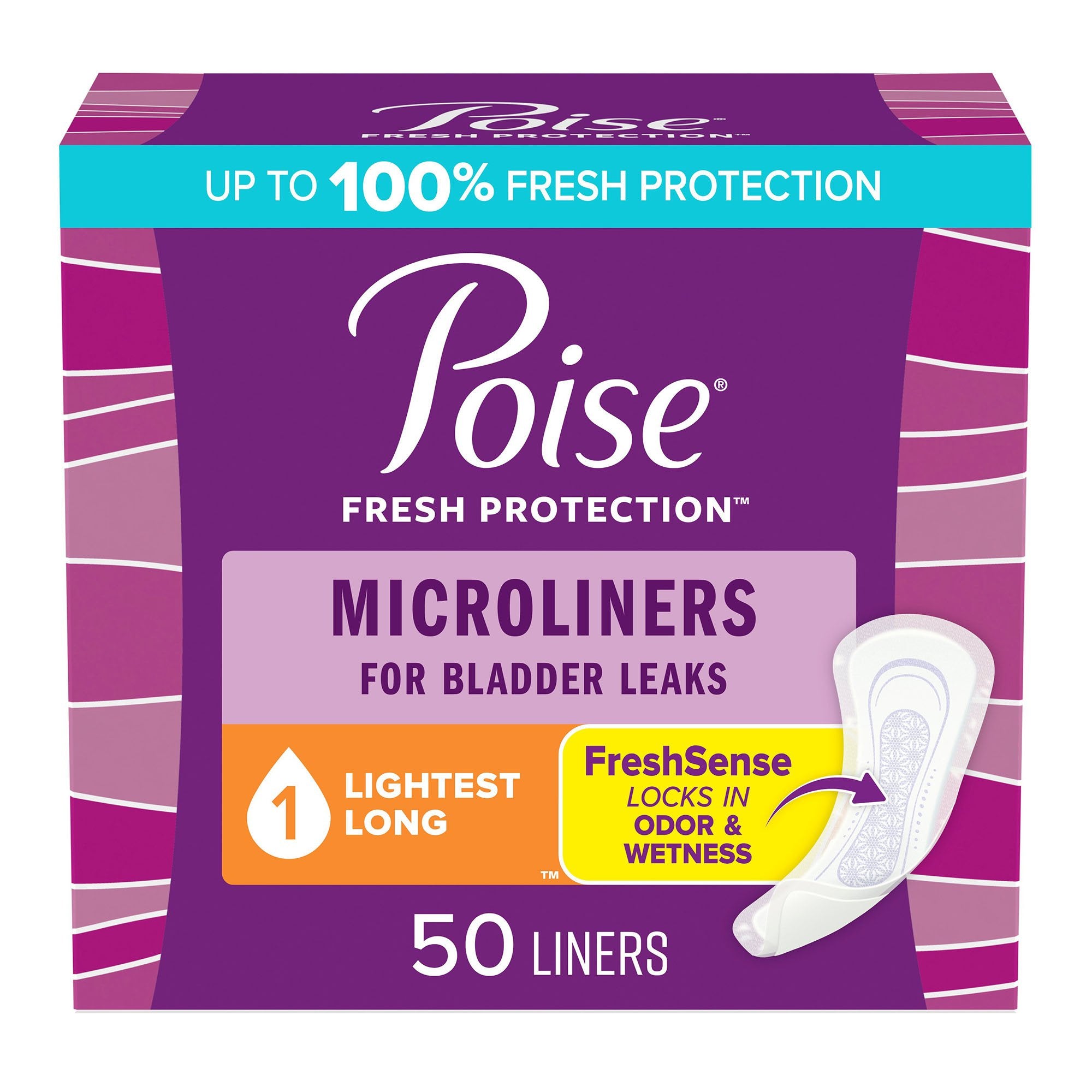 Kimberly Clark - Incontinence Liner Poise® Fresh Protection™ Microliners 6.9 Inch Length Light Absorbency Sodium Polyacrylate Core One Size Fits Most [300/CS]