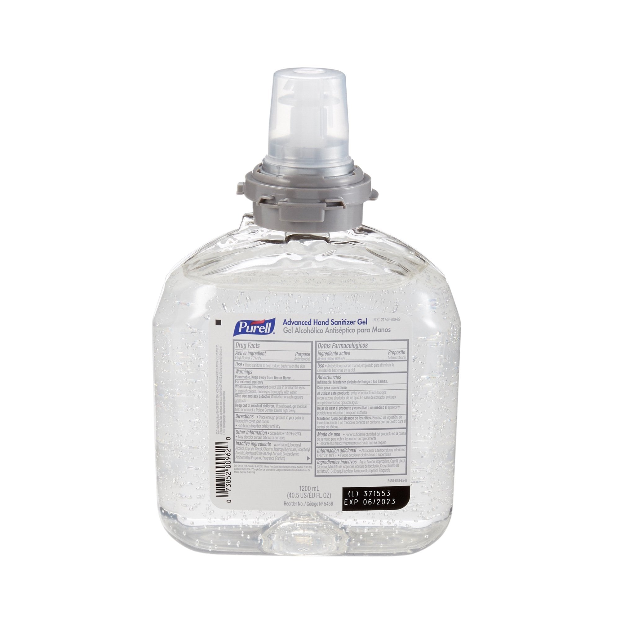 GOJO - Hand Sanitizer Purell® Advanced 1,200 mL Ethyl Alcohol Gel Dispenser Refill Bottle [4/CS]