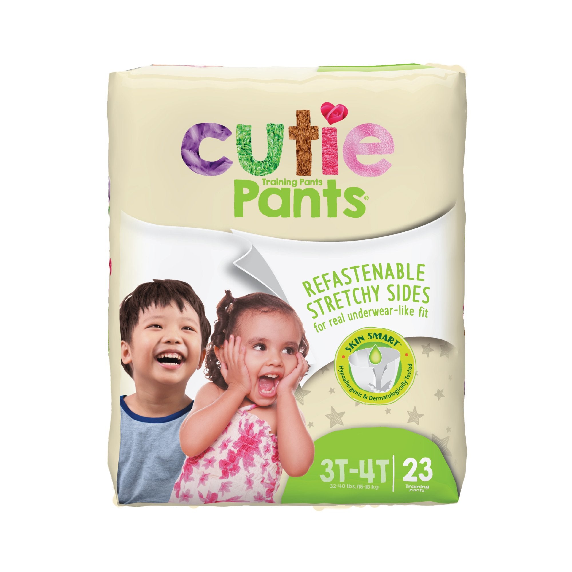 First Quality - Unisex Toddler Training Pants Cutie Pants® Pull On with Tear Away Seams Size 3T to 4T Disposable Heavy Absorbency [92/CS]