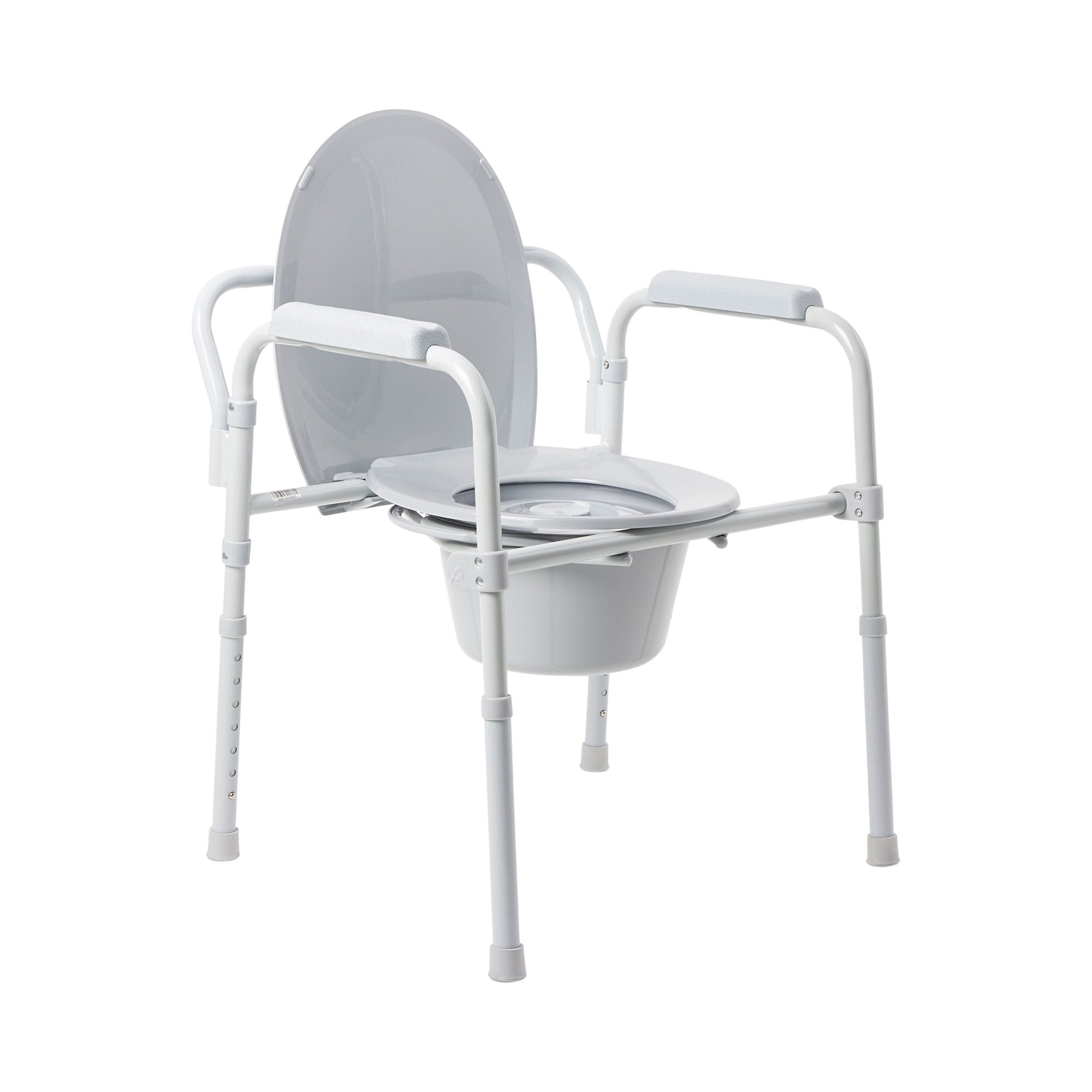 McKesson Brand - Commode Chair McKesson Fixed Arms Steel Frame Back Bar 13-1/4 Inch Seat Width 350 lbs. Weight Capacity [4/CS]