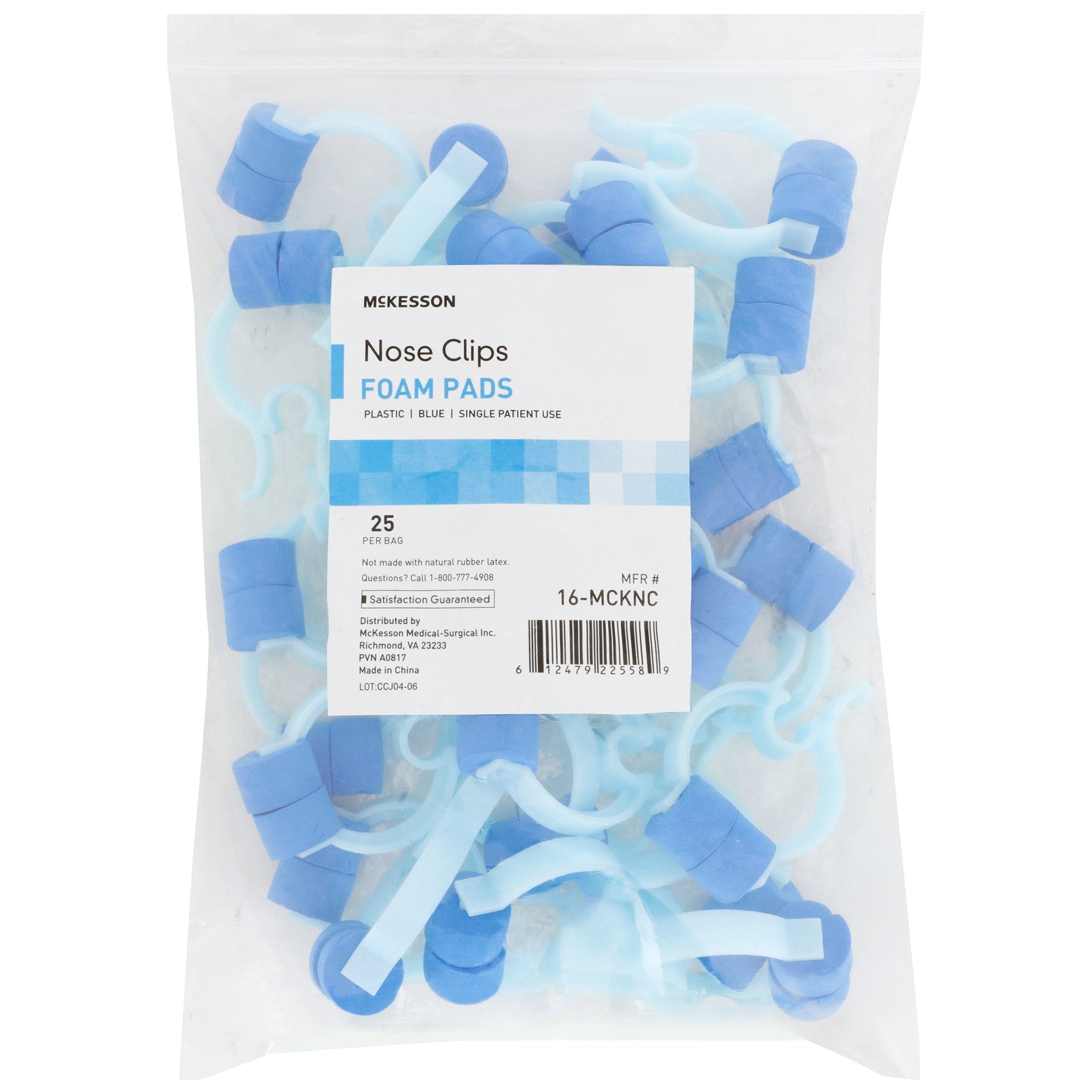 McKesson Brand - Nose Clip McKesson Foam, Disposable, Blue Plastic For Spirometer [200/CS]