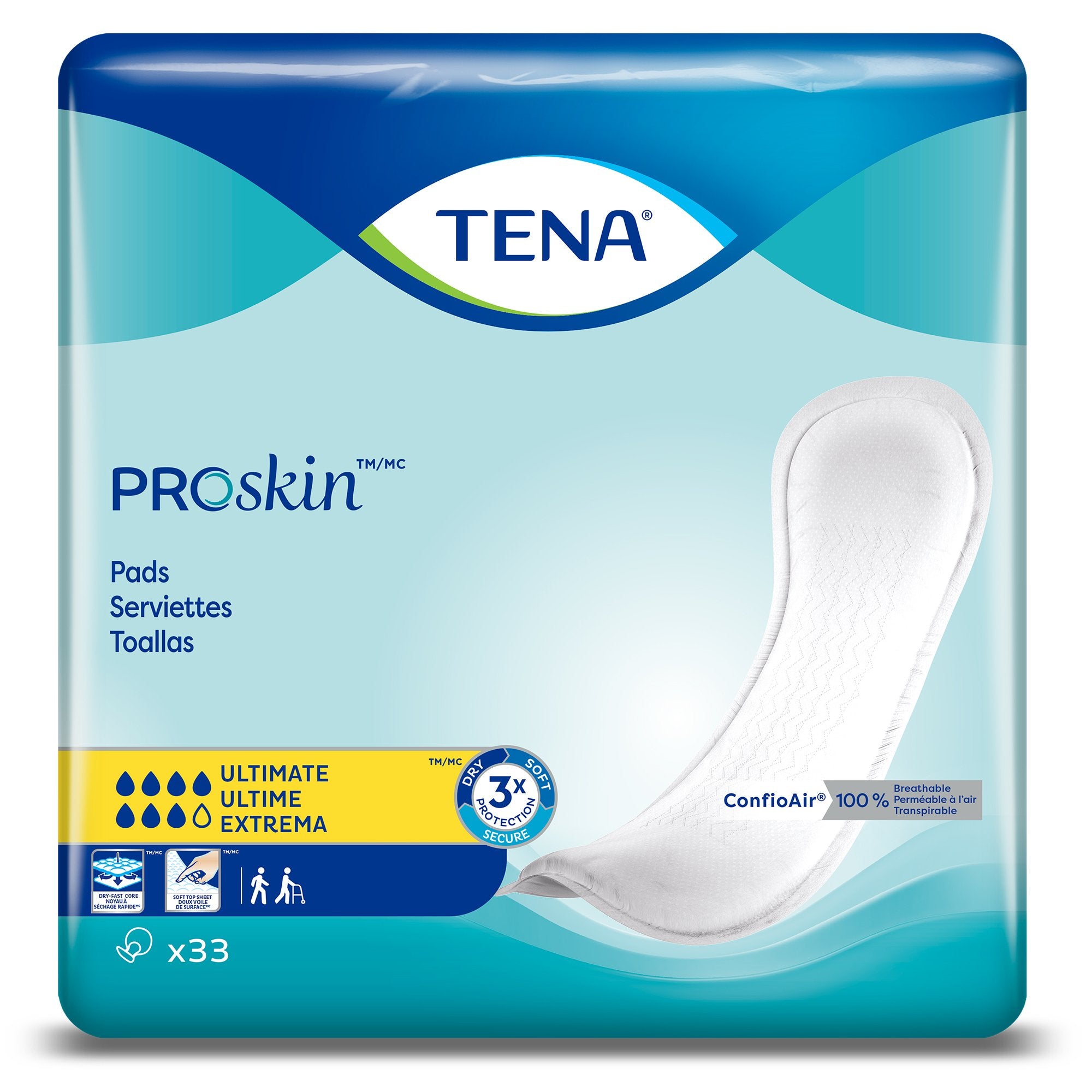 Essity HMS North America Inc - Bladder Control Pad TENA ProSkin™ Ultimate 16 Inch Length Heavy Absorbency Dry-Fast Core™ One Size Fits Most [99/CS]