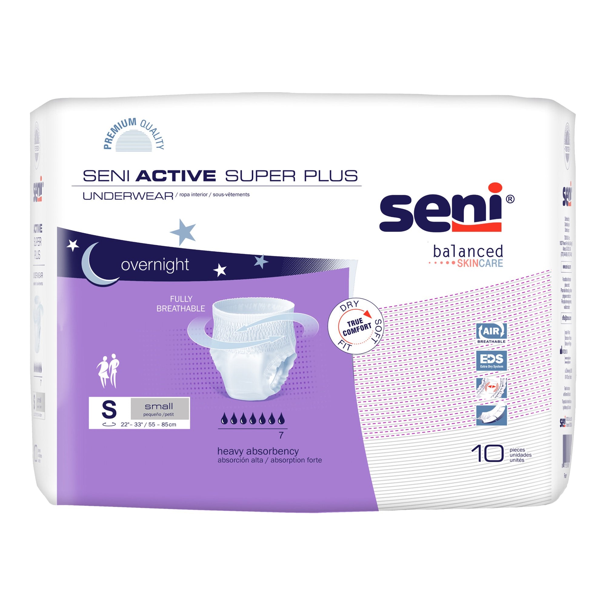 TZMO USA Inc - Unisex Adult Absorbent Underwear Seni® Active Super Plus Pull On with Tear Away Seams Small Disposable Heavy Absorbency [40/CS]