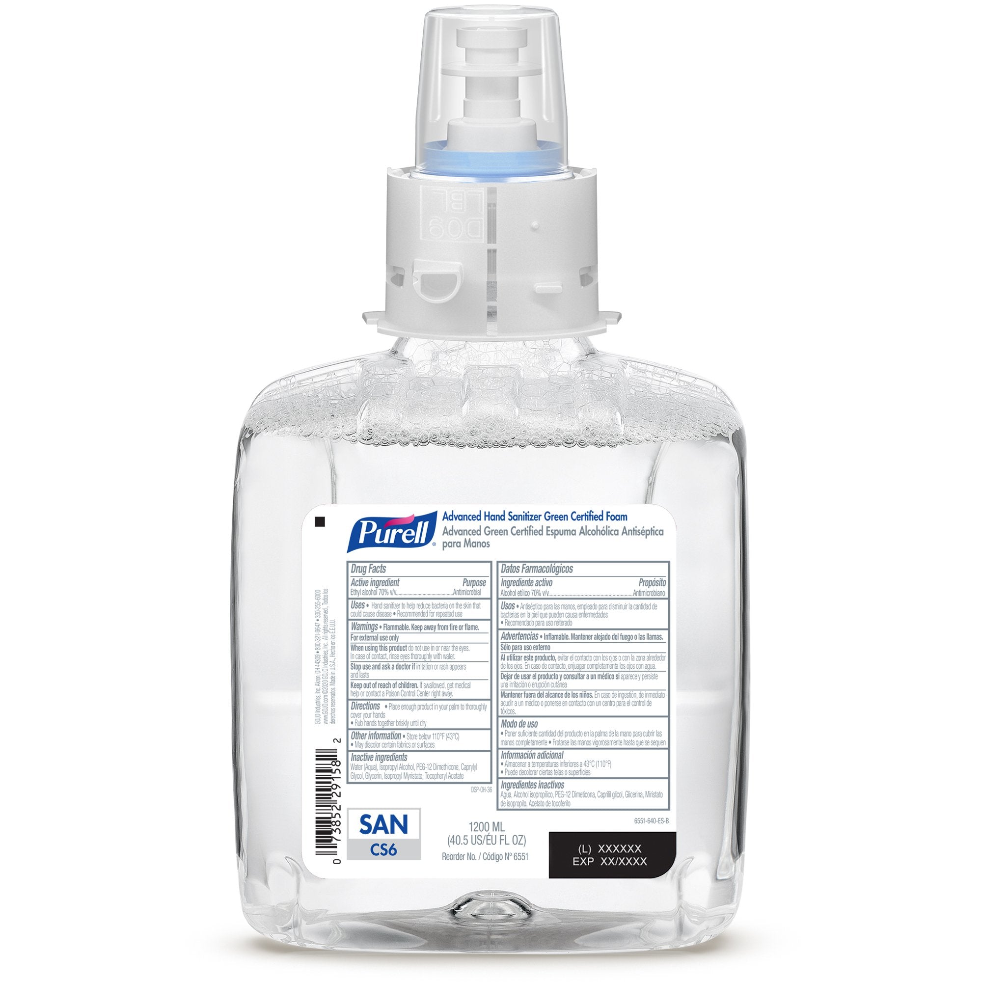 GOJO - Hand Sanitizer Purell® Advanced 1200 mL Ethyl Alcohol Foaming Dispenser Refill Bottle [2/CS]