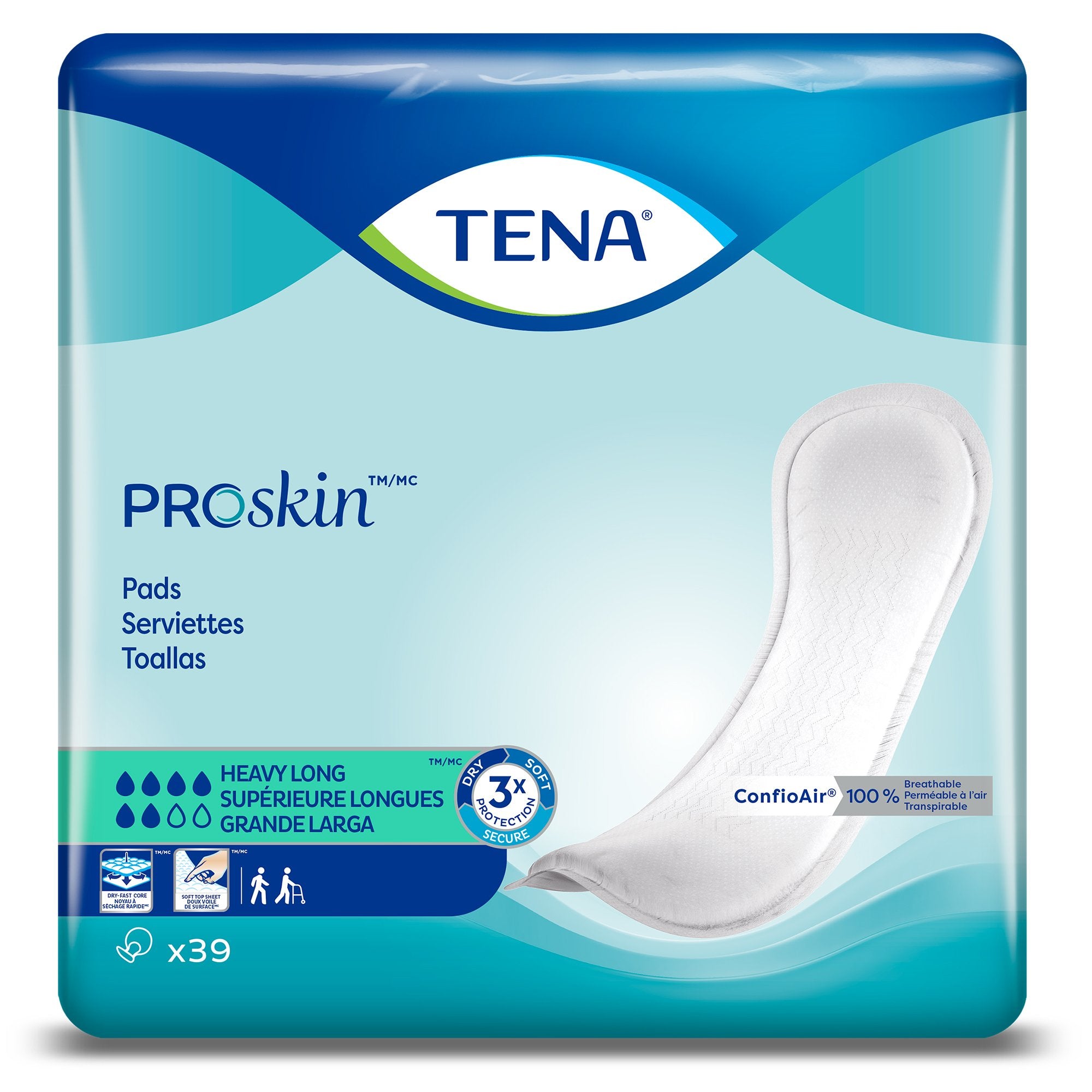 Essity HMS North America Inc - Bladder Control Pad TENA ProSkin™ Heavy Long 15 Inch Length Heavy Absorbency Dry-Fast Core™ One Size Fits Most [117/CS]