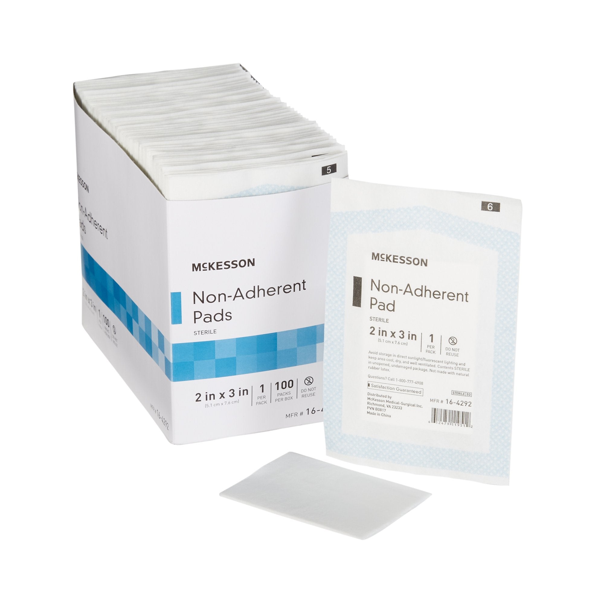 McKesson Brand - Non-Adherent Dressing McKesson 2 X 3 Inch Sterile 100 per Pack [1200/CS]