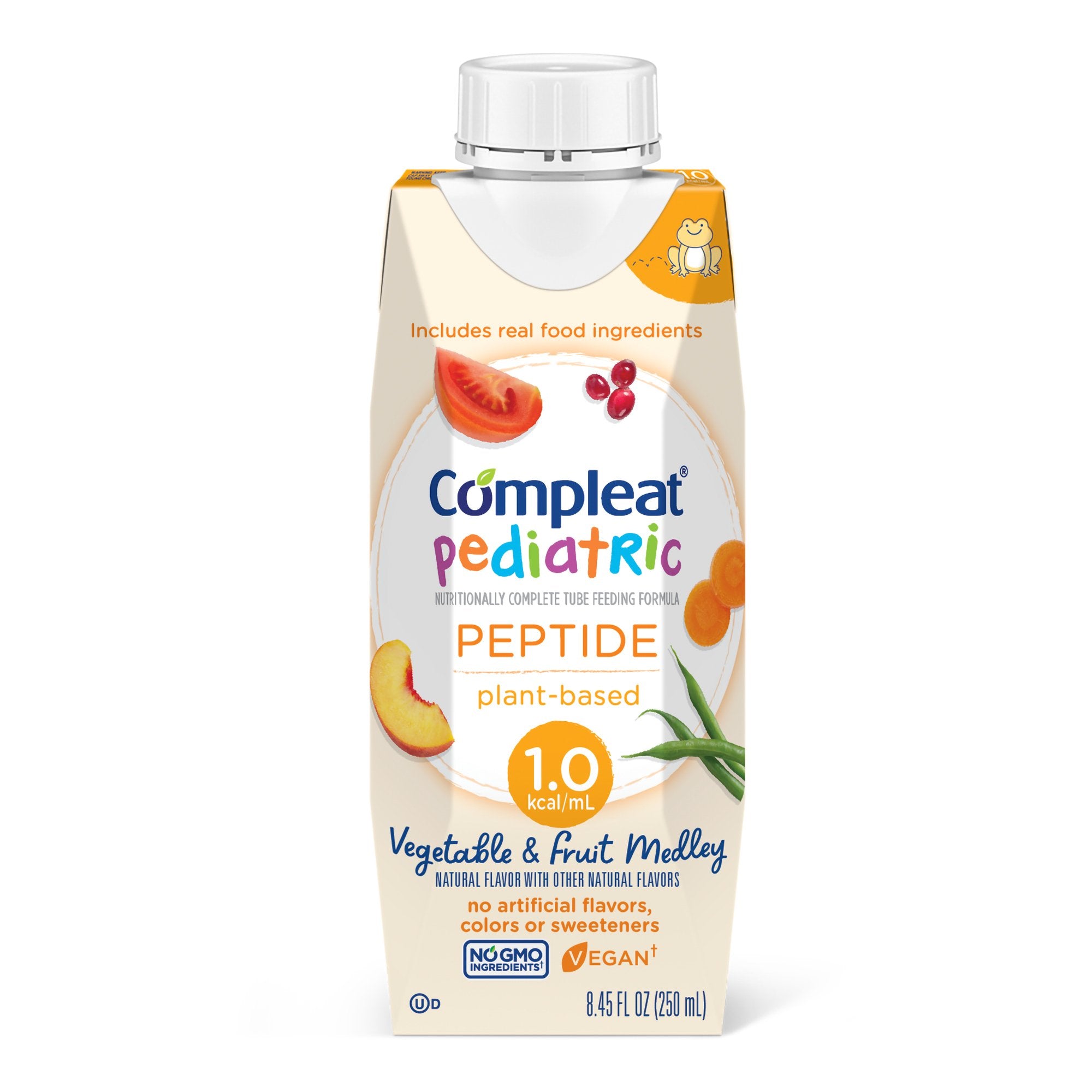 Nestle Healthcare Nutrition - Pediatric Tube Feeding Formula Compleat® Pediatric Peptide 1.0 Vegetable / Fruit Medley Flavor 250 mL Reclosable Carton Liquid Plant Based [24/CS]