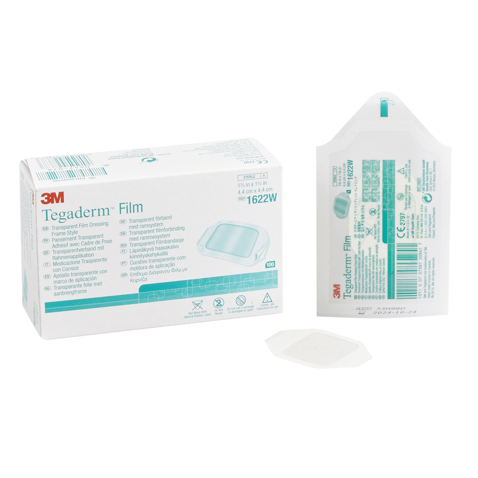 Solventum Corporation - Transparent Film Dressing 3M™ Tegaderm™ 1-3/4 X 1-3/4 Inch Frame Style Delivery Rectangle Sterile [400/CS]