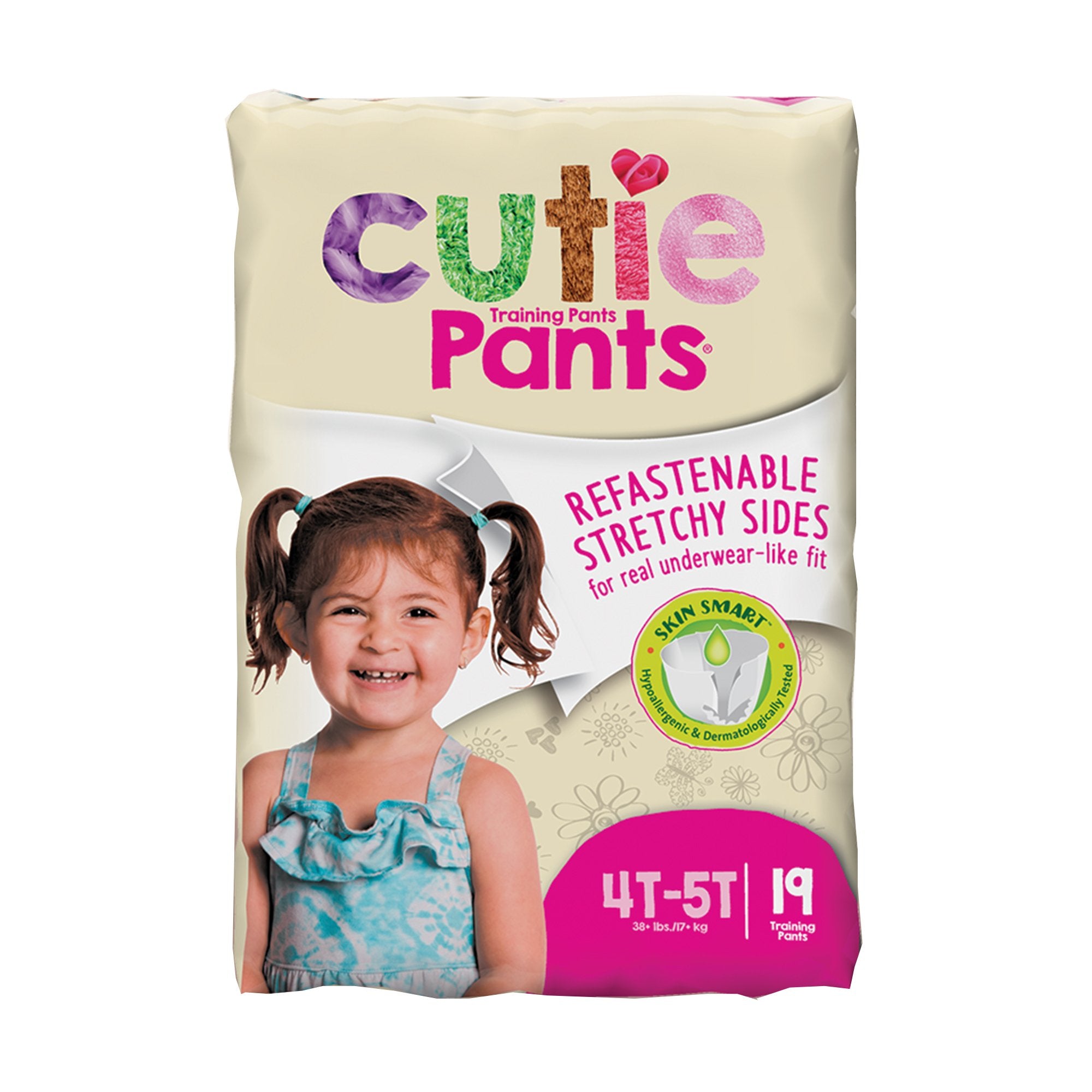 First Quality - Female Toddler Training Pants Cutie Pants® Size 4T to 5T Disposable Heavy Absorbency [76/CS]