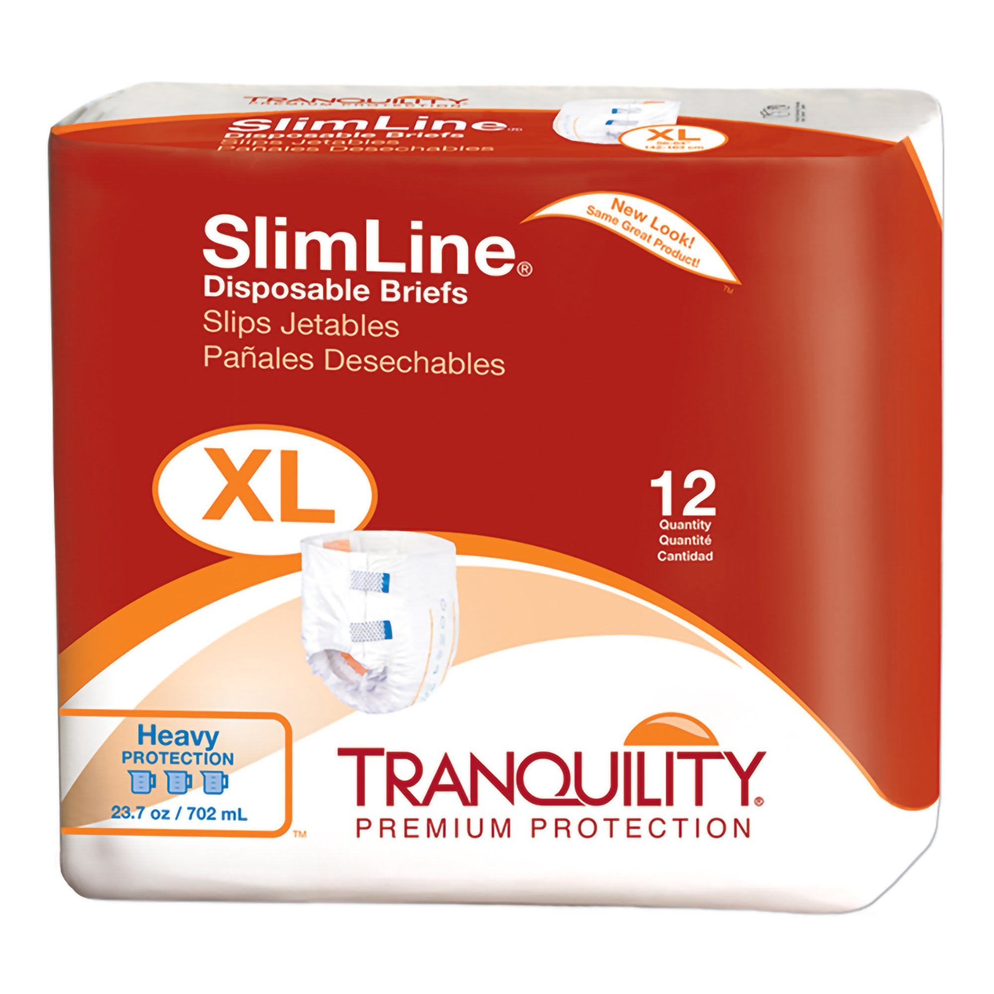 Principle Business Enterprises - Unisex Adult Incontinence Brief Tranquility® Slimline® X-Large Disposable Heavy Absorbency [72/CS]