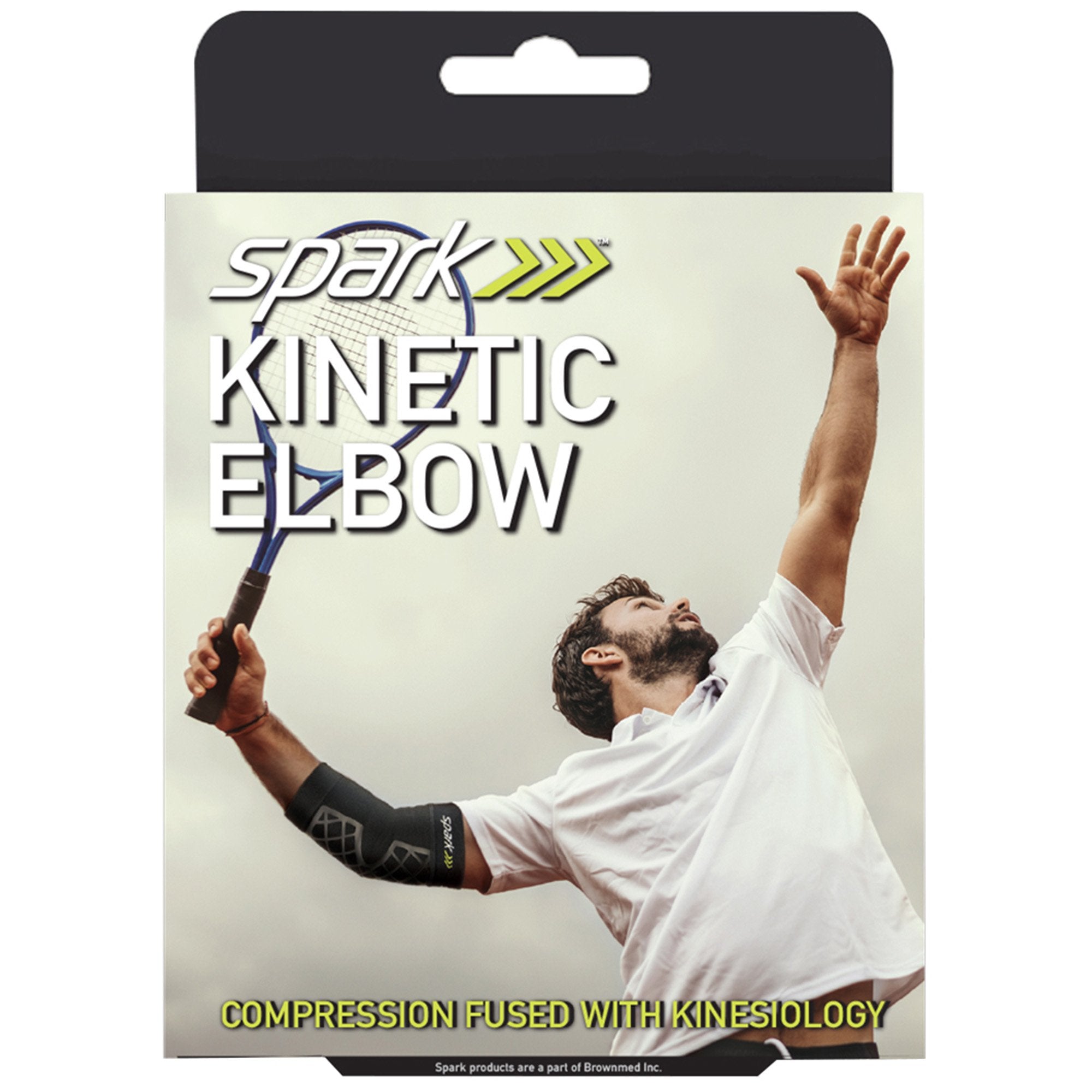 Brownmed - Elbow Support Spark Kinetic Medium Pull-On Sleeve Left or Right Elbow 10-1/2 to 12-1/0 Inch Elbow Circumference Black [36/CS]