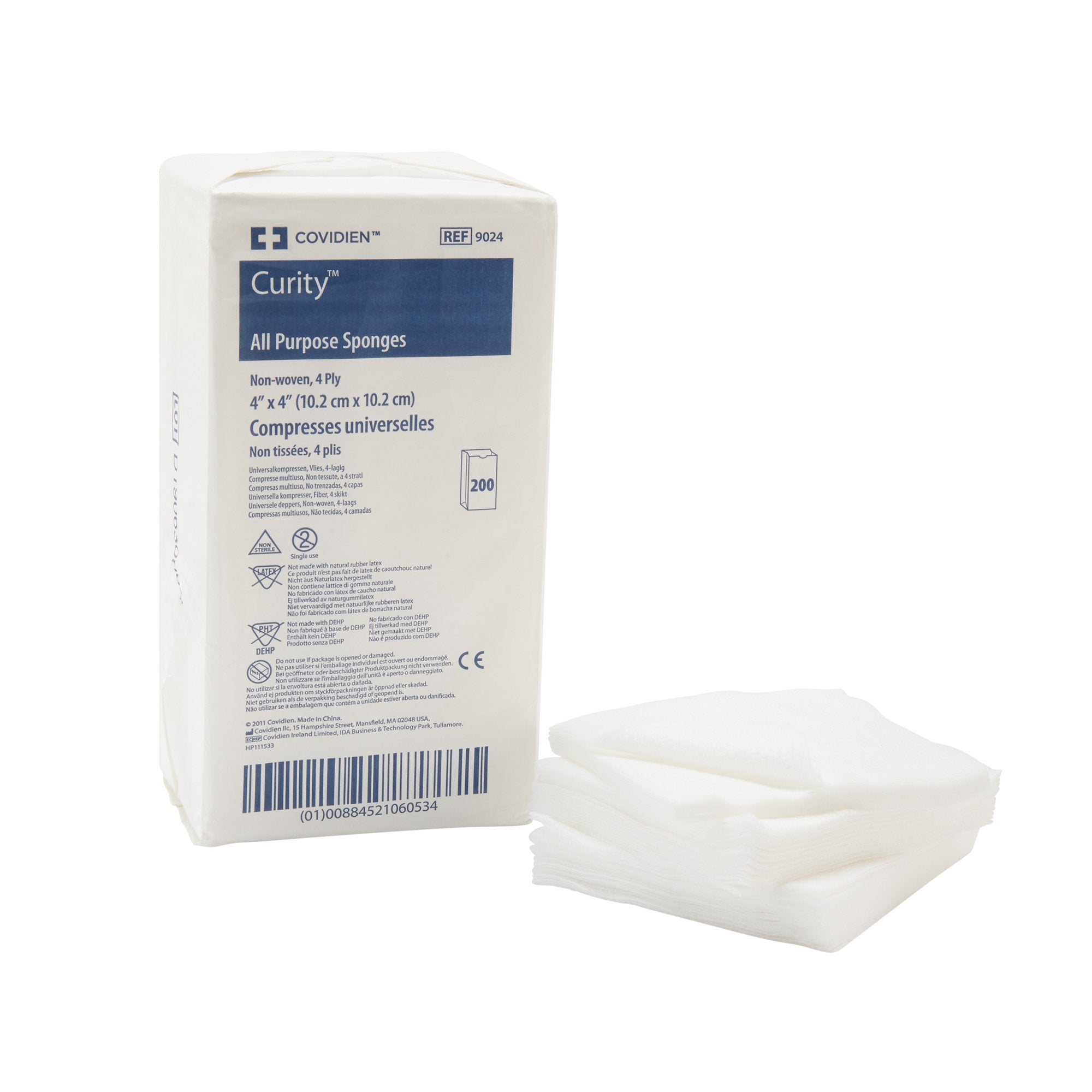 Cardinal - Nonwoven Sponge Curity™ 4 X 4 Inch 4-Ply NonSterile 200 per Pack [2000/CS]